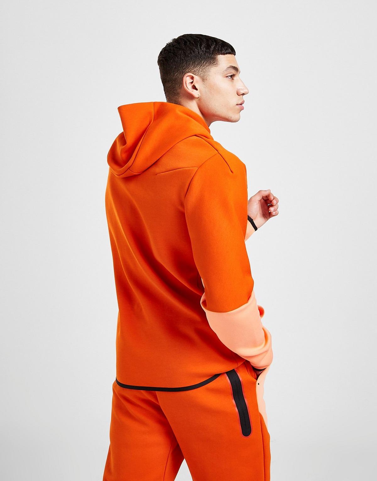 orange tech fleece