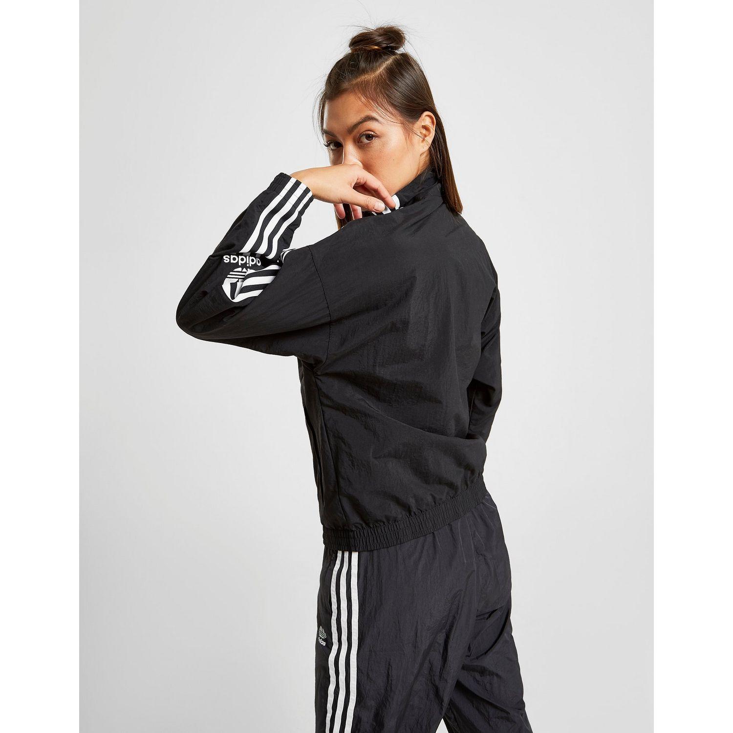 adidas Originals Synthetic 3-stripes Woven Lock Up Track Top in Black/White  (Black) - Lyst