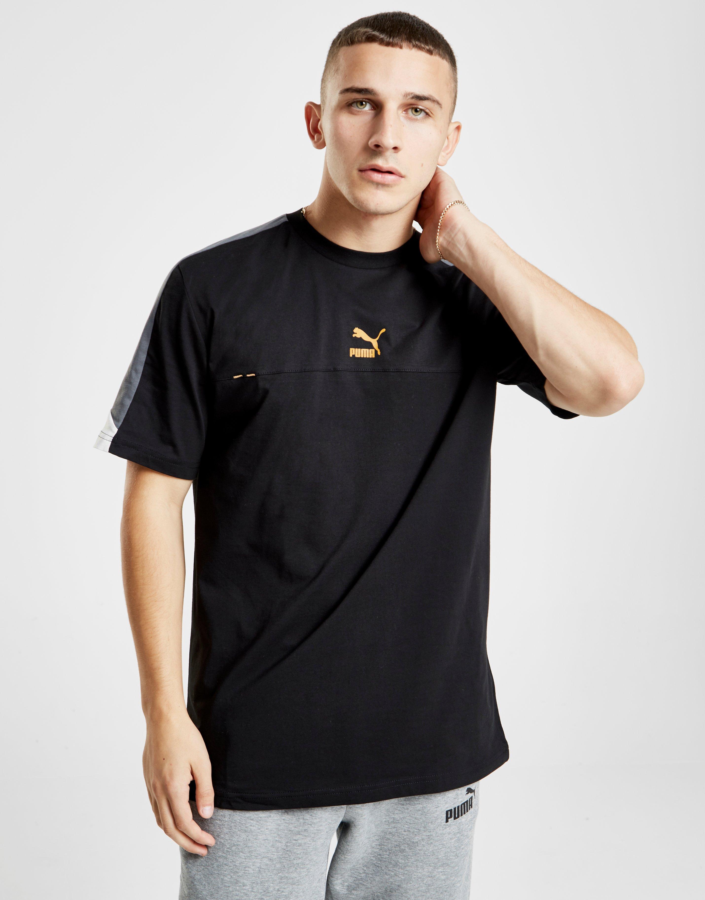 PUMA Cotton Rs T-shirt in Black/Yellow 