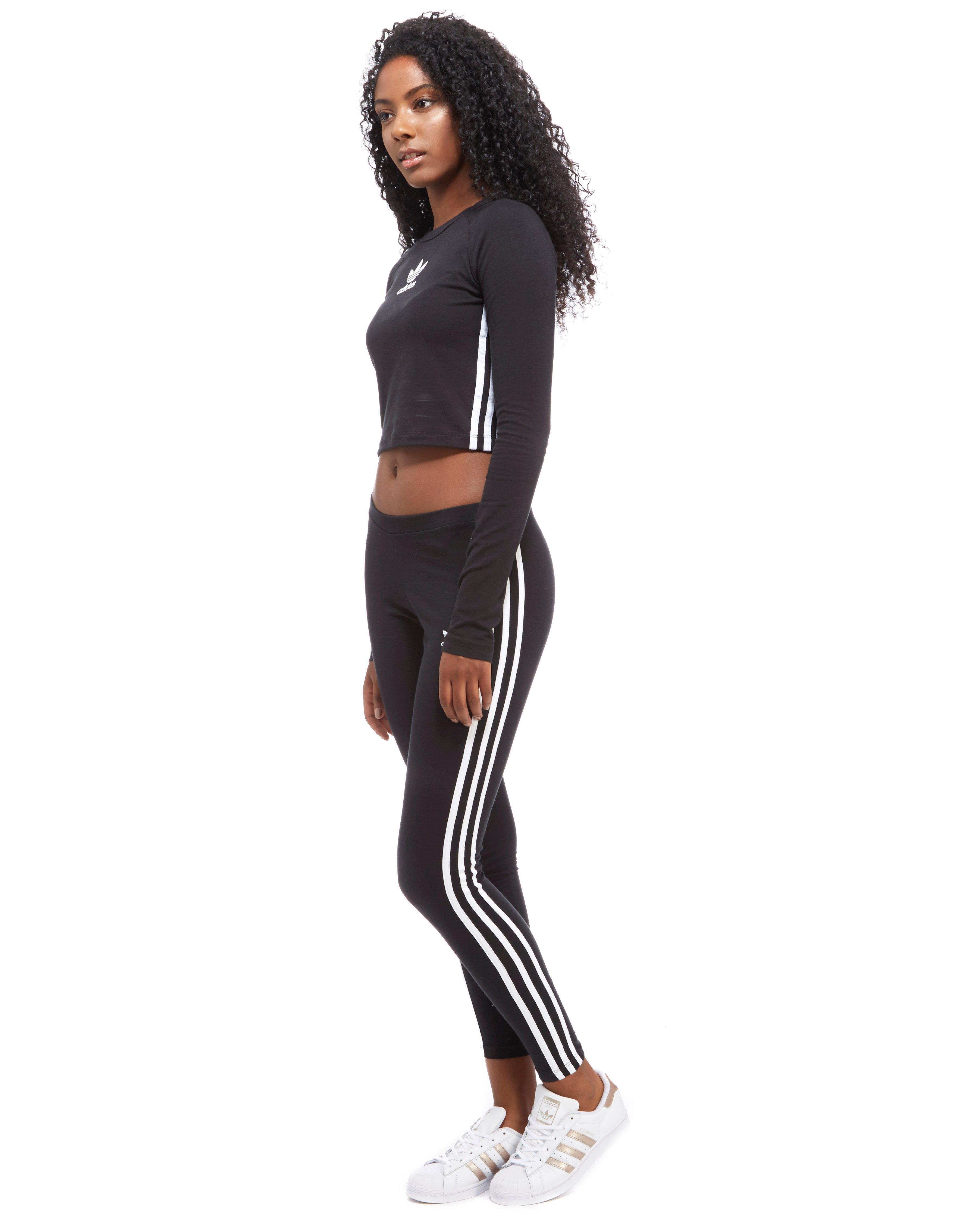 adidas crop top long sleeve black