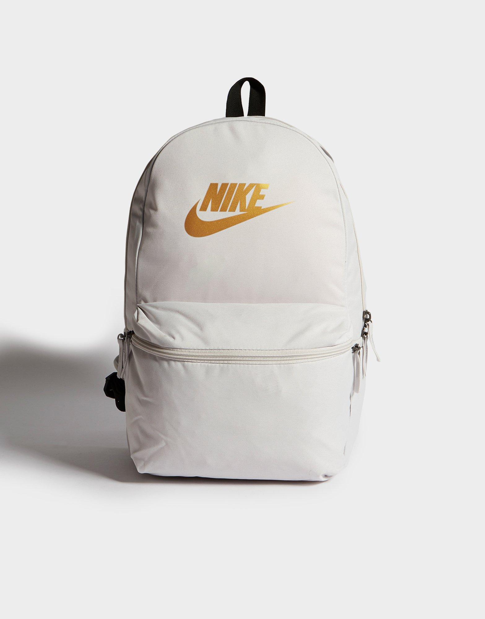 nike grey heritage metallic logo backpack