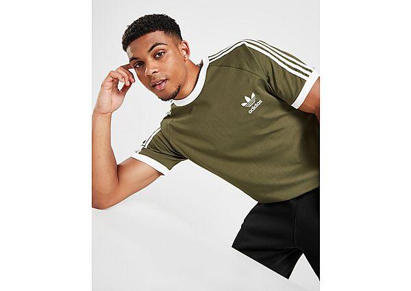 adidas Originals 3-stripes California T-shirt in Green for Men | Lyst UK