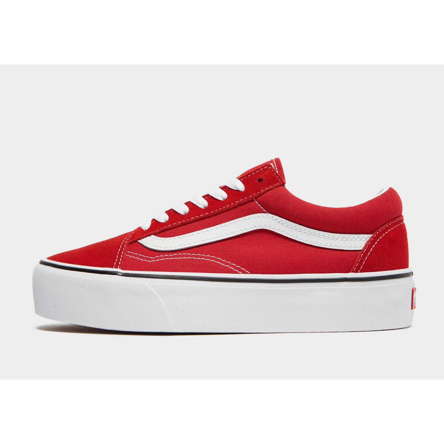 vans red platform sneakers