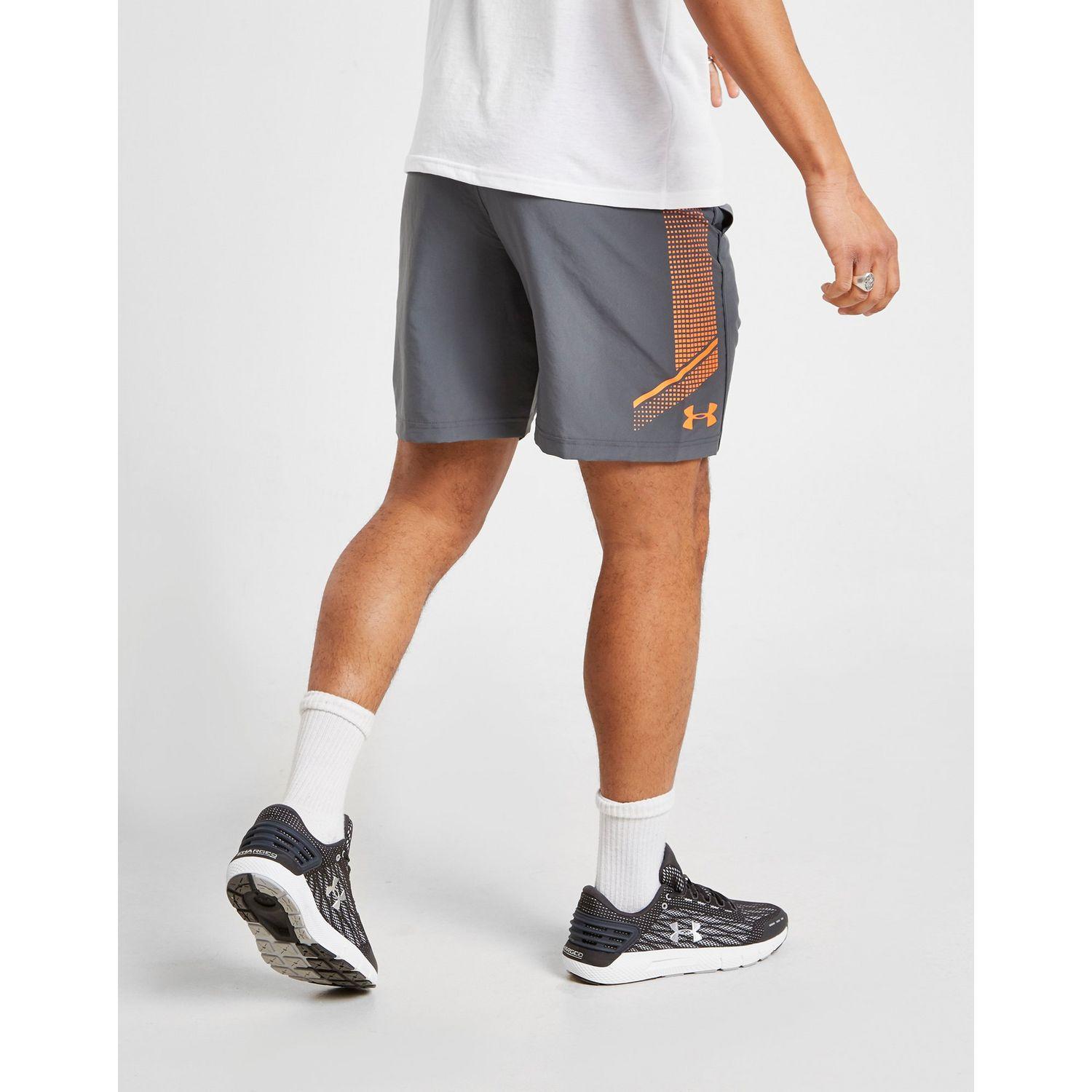 Under Armour Synthetic Woven Graphic Shorts in Grey/Orange (Gray) for ...