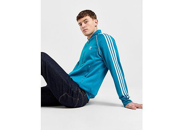 Adidas originals superstar discount track top blue