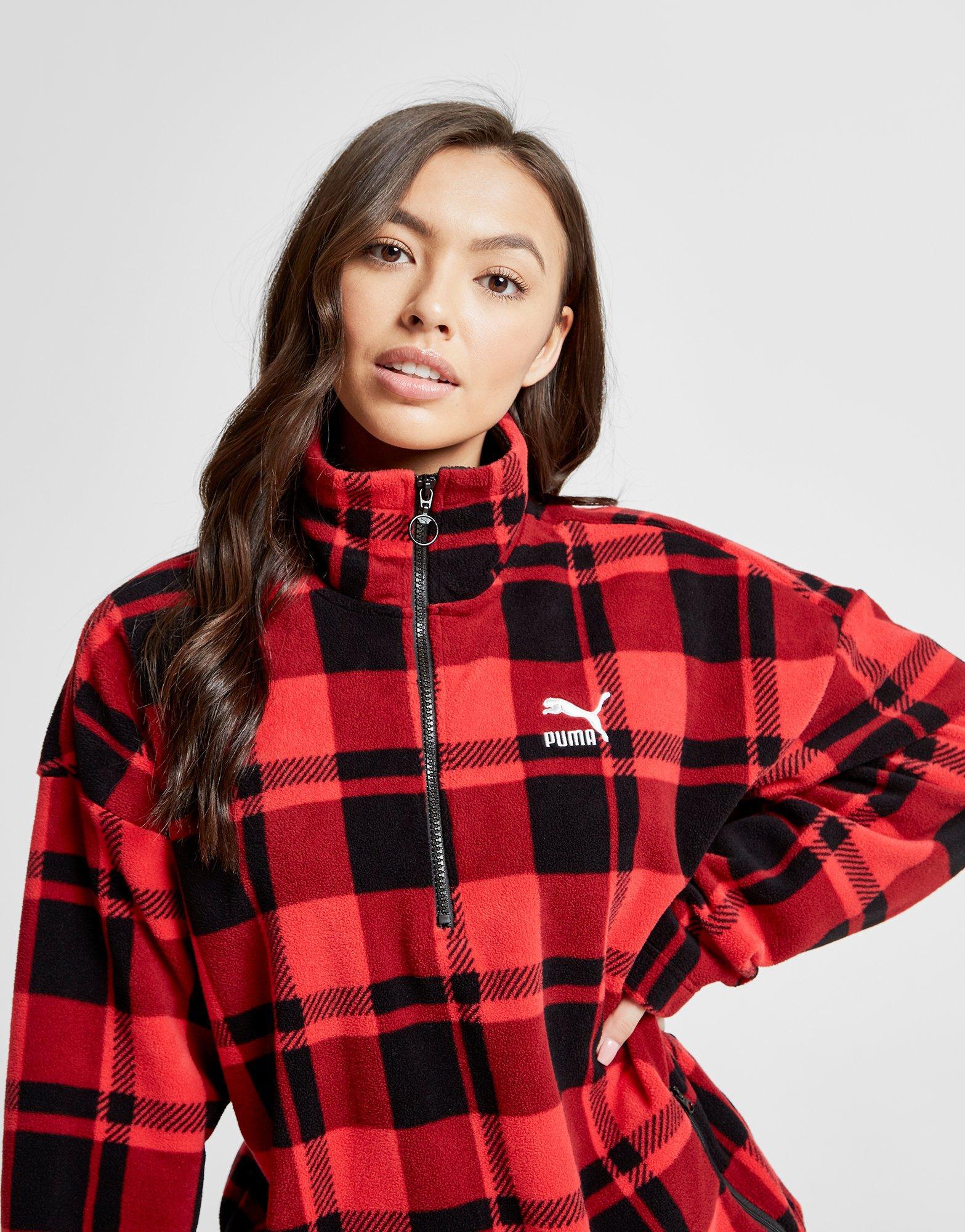 puma check sherpa hoodie