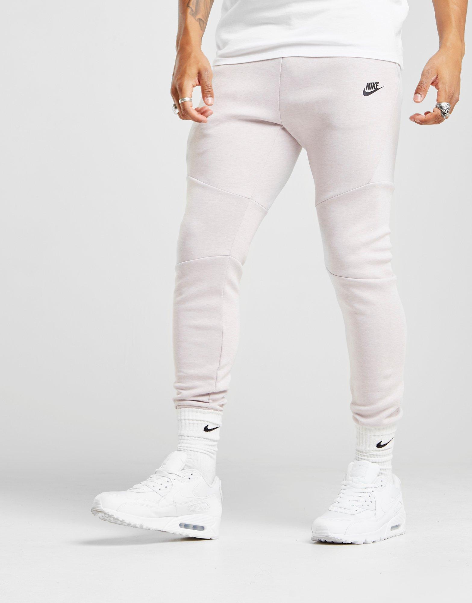 white tech fleece pants