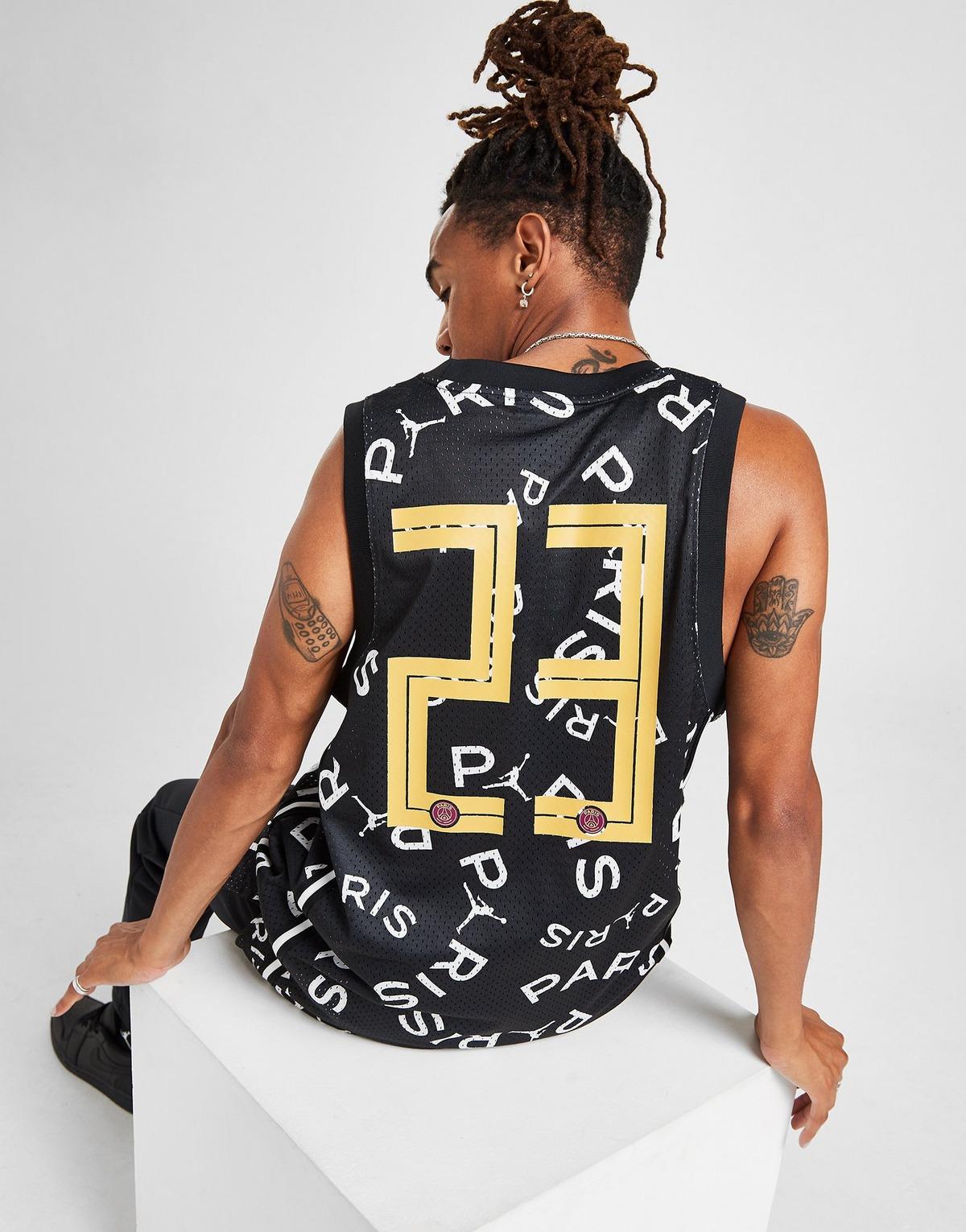 mens black paris saint germain basketball jersey