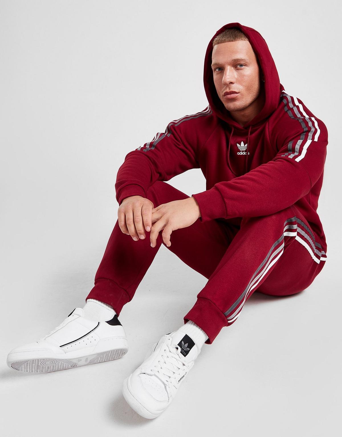 adidas Originals Tri-tone 3-stripes Fleece Joggers in Red for Men - Lyst