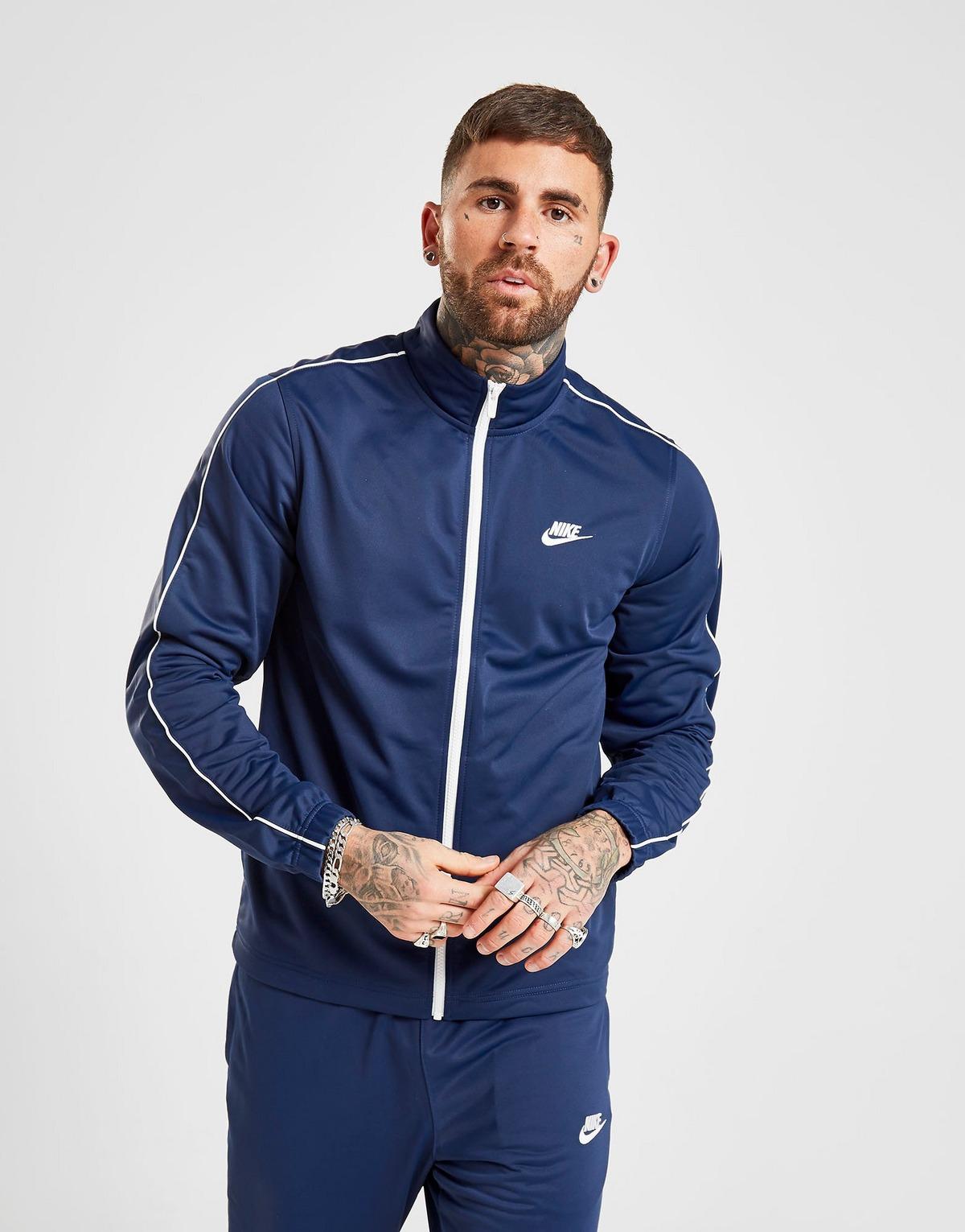 nike poly tracksuit blue