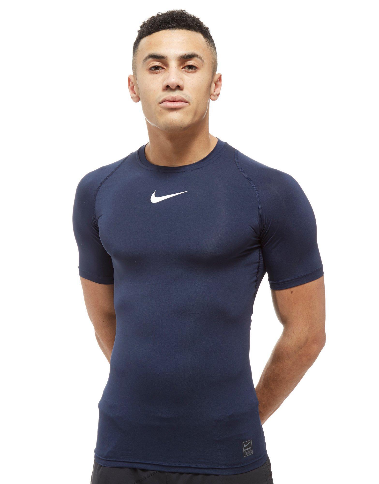 navy blue nike compression shirt 