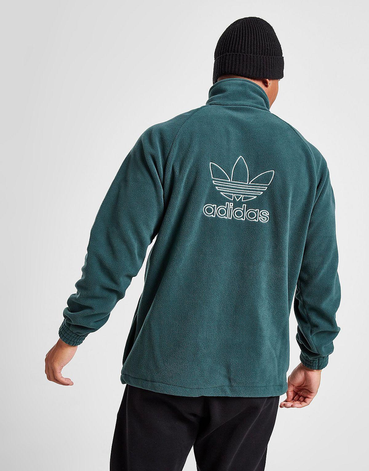 adidas Originals Teddy Fleece Half Zip Sweatshirt in Blue for Men | Lyst UK