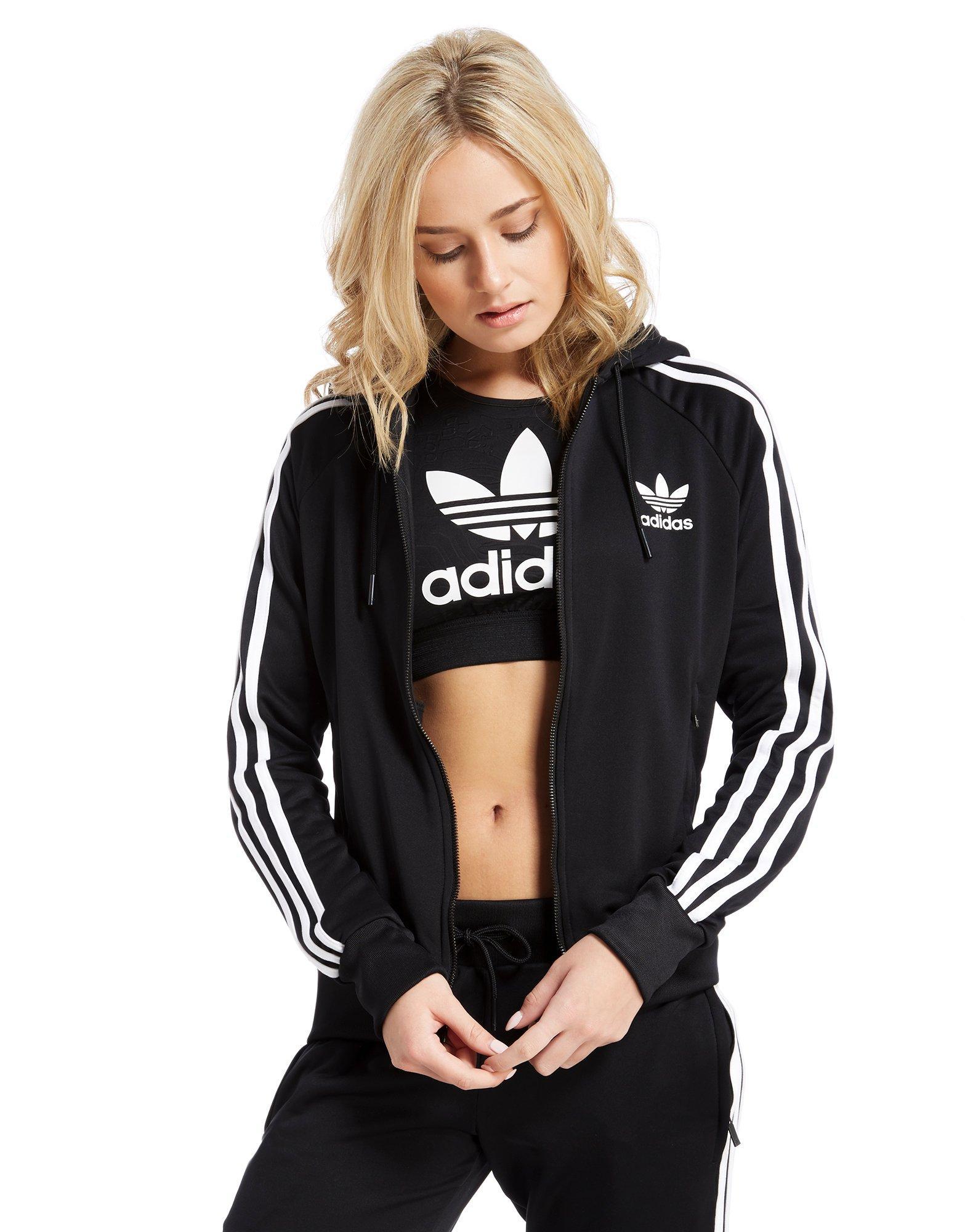 adidas originals poly full zip hoodie women's