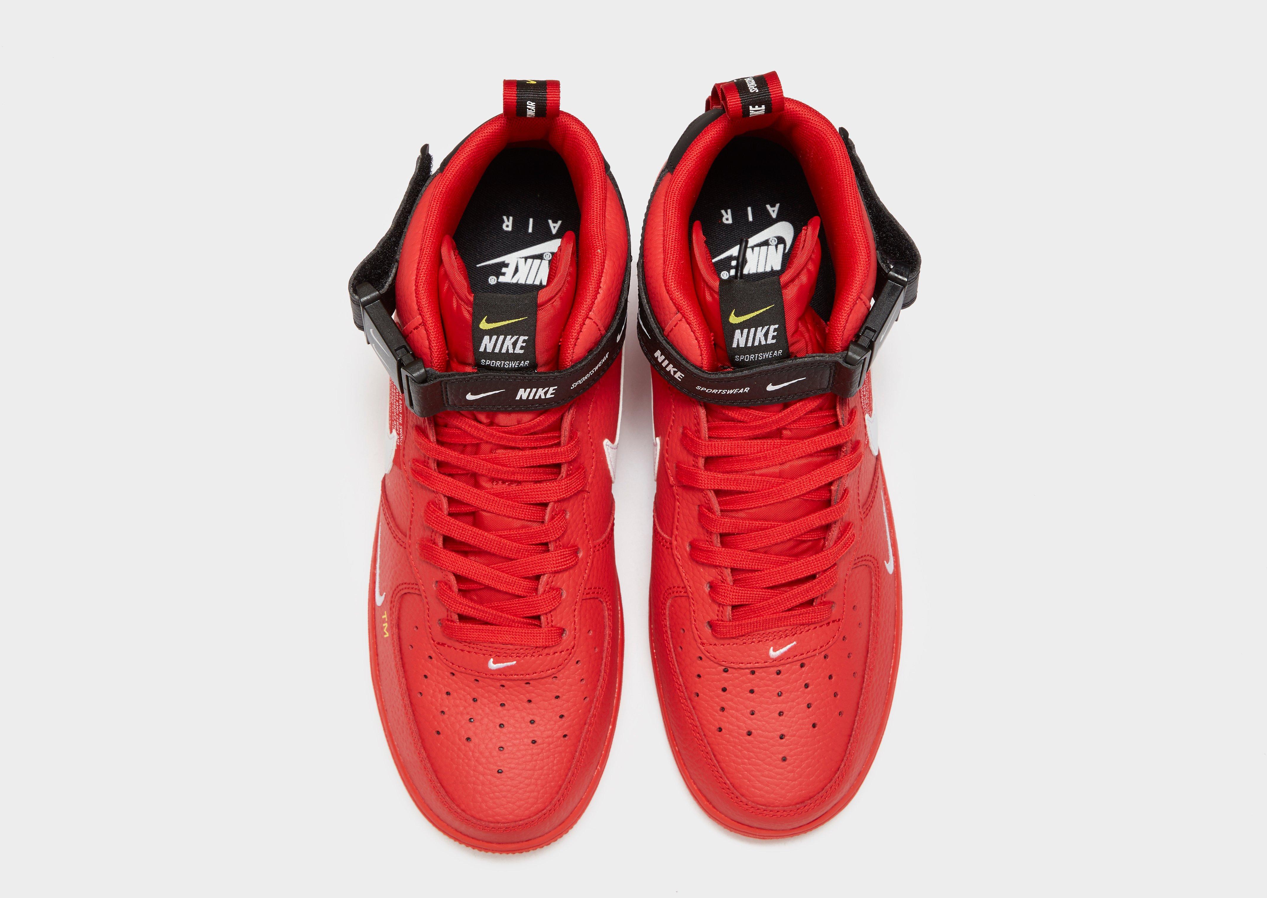 nike air force 1 mid lv8 red and black