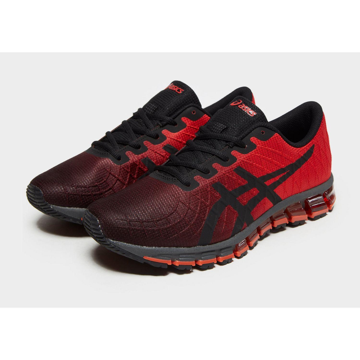 asics red and black shoes