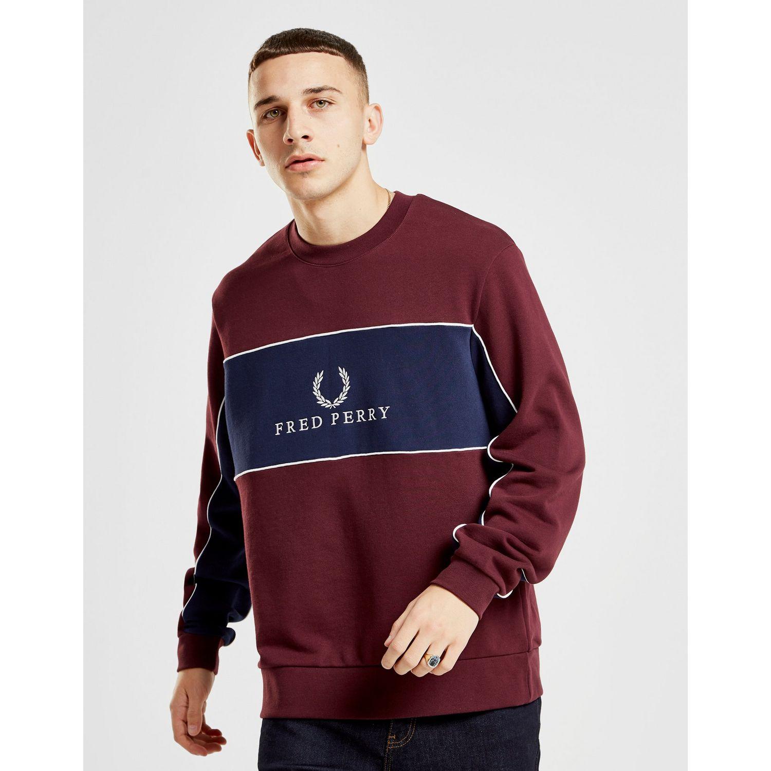fred perry panel piped sweat