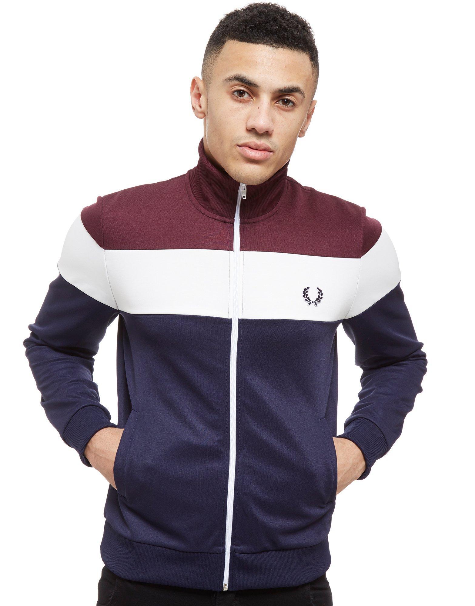 Fred Perry Cotton Colourblock Zip Track Top for Men - Lyst
