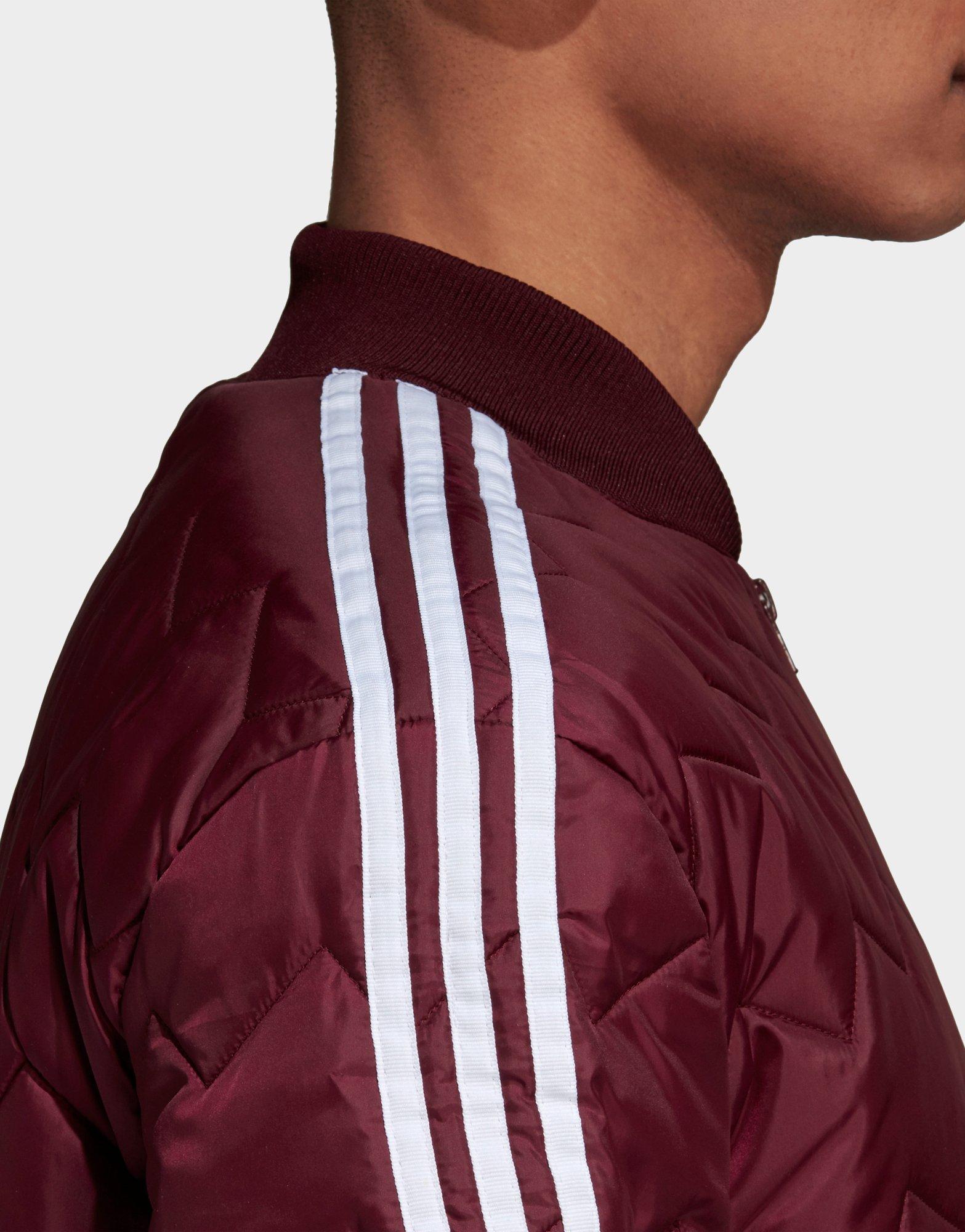 adidas sst quilted jacket maroon