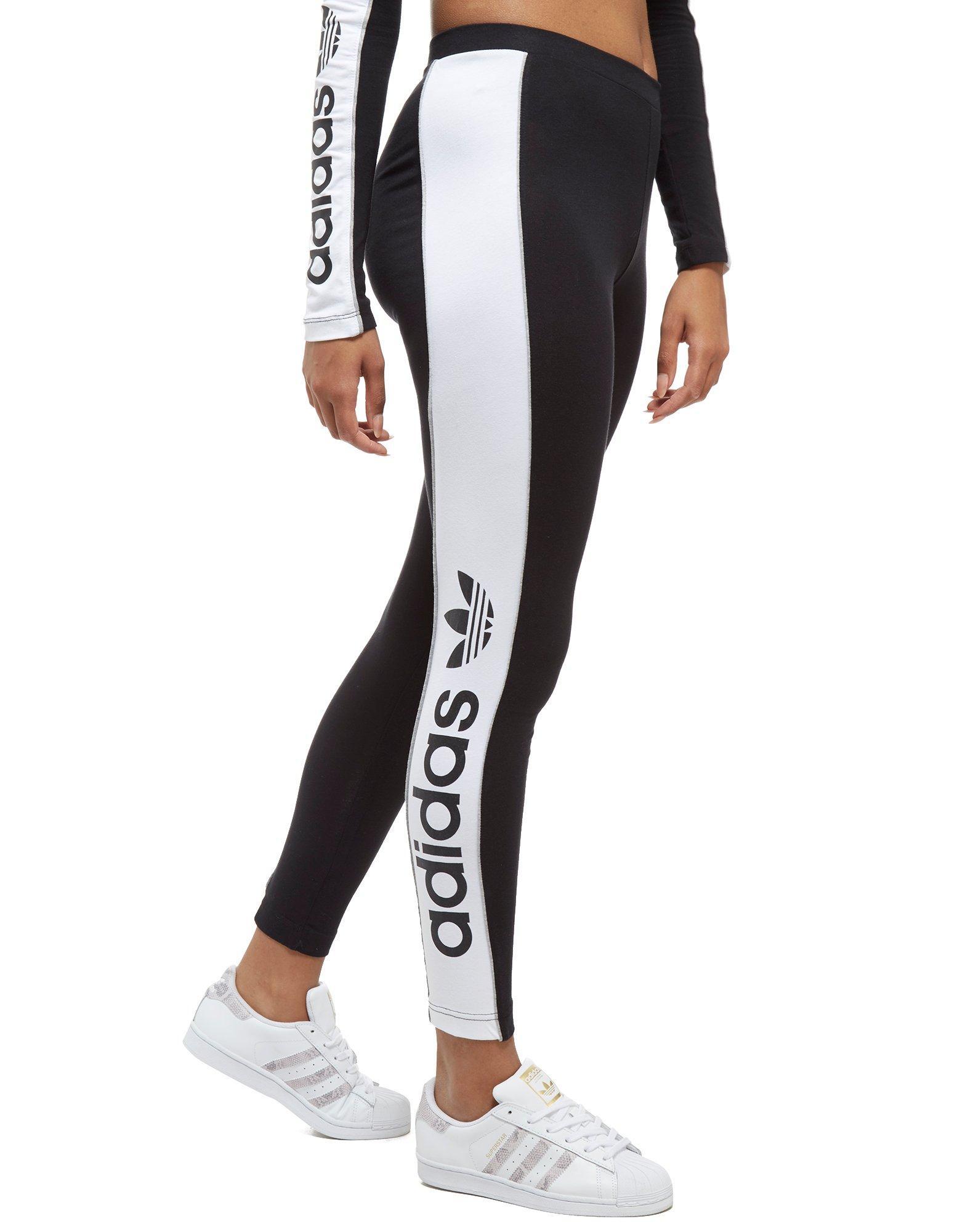 adidas black and white tights