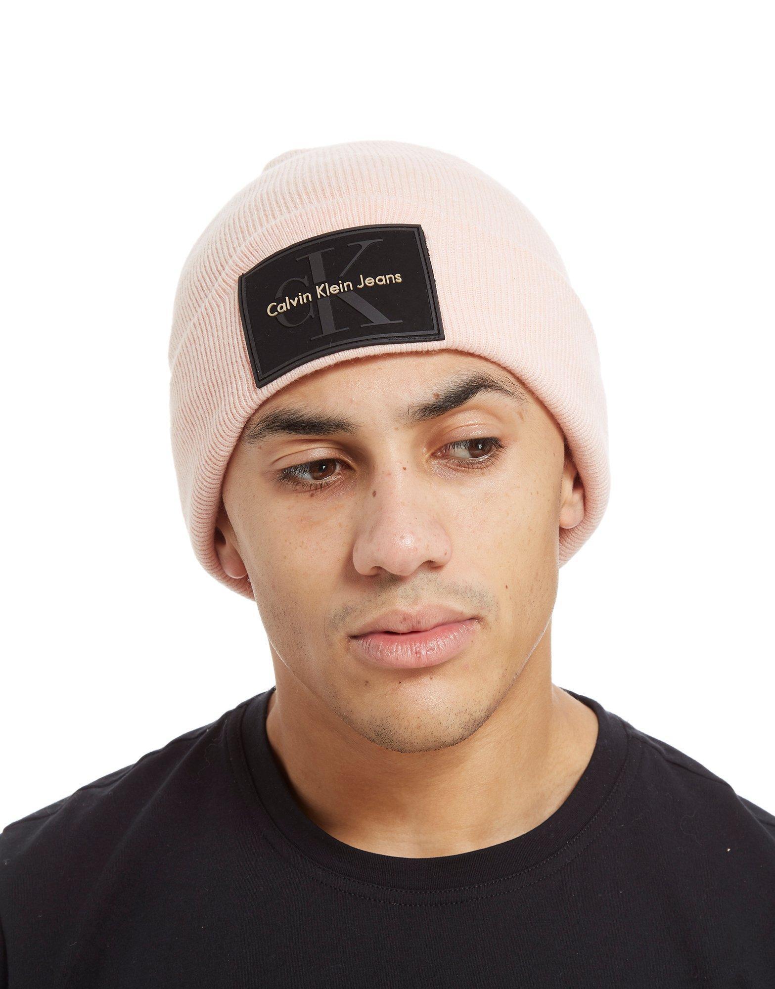 calvin klein pink beanie