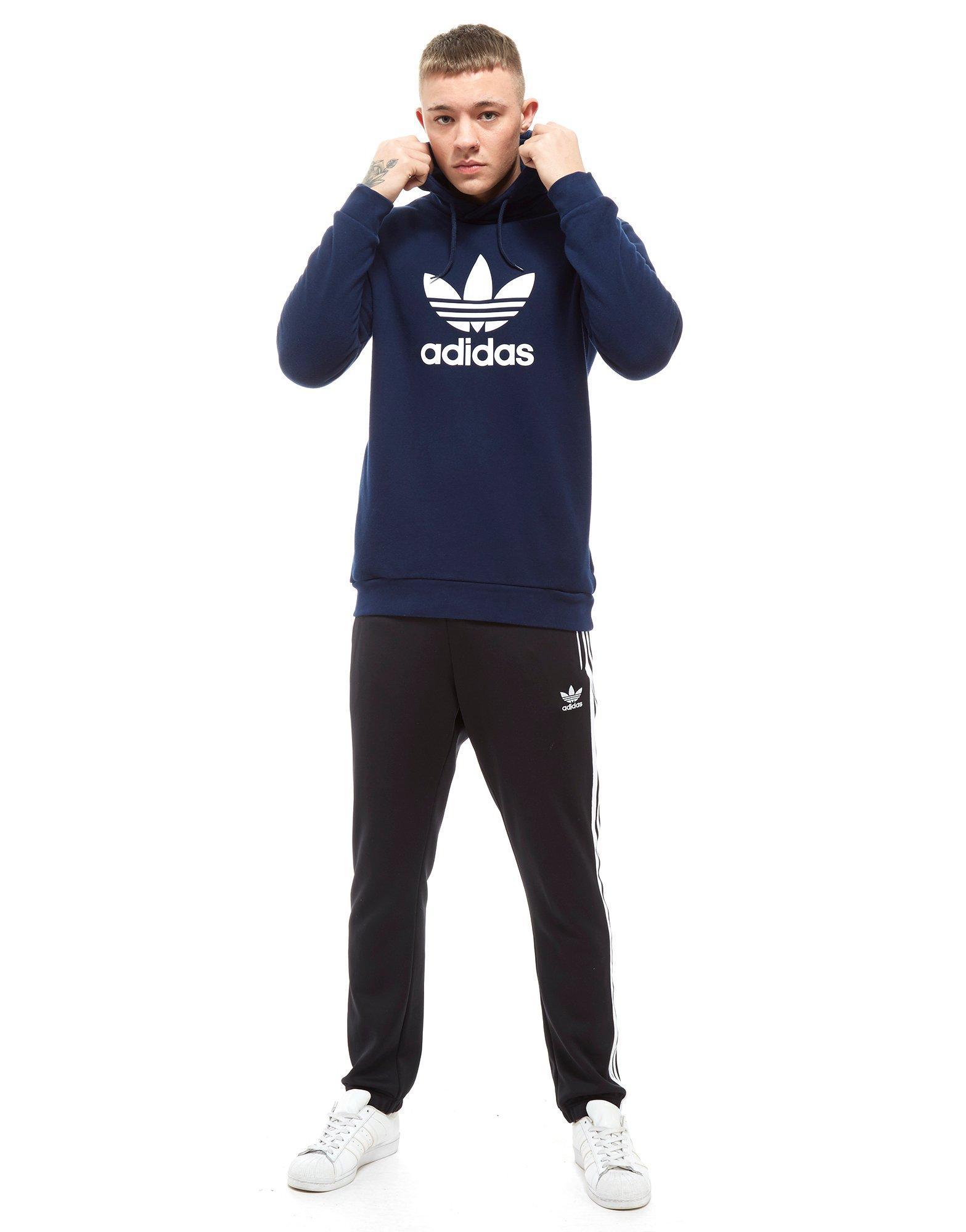 adidas Originals Cotton Trefoil State Overhead Hoody in Blue/White (Blue)  for Men - Lyst