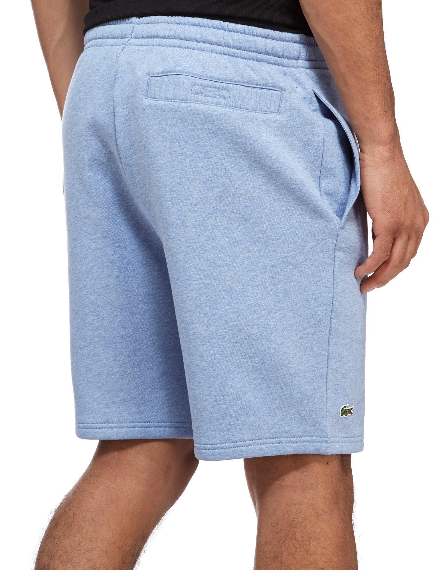 lacoste fleece shorts blue