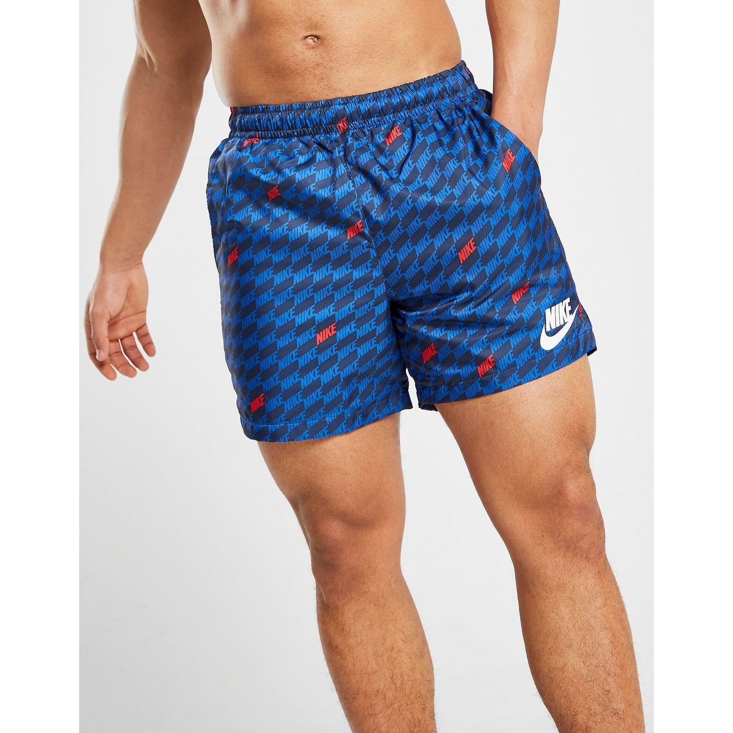 Print Swim Shorts in Blue 