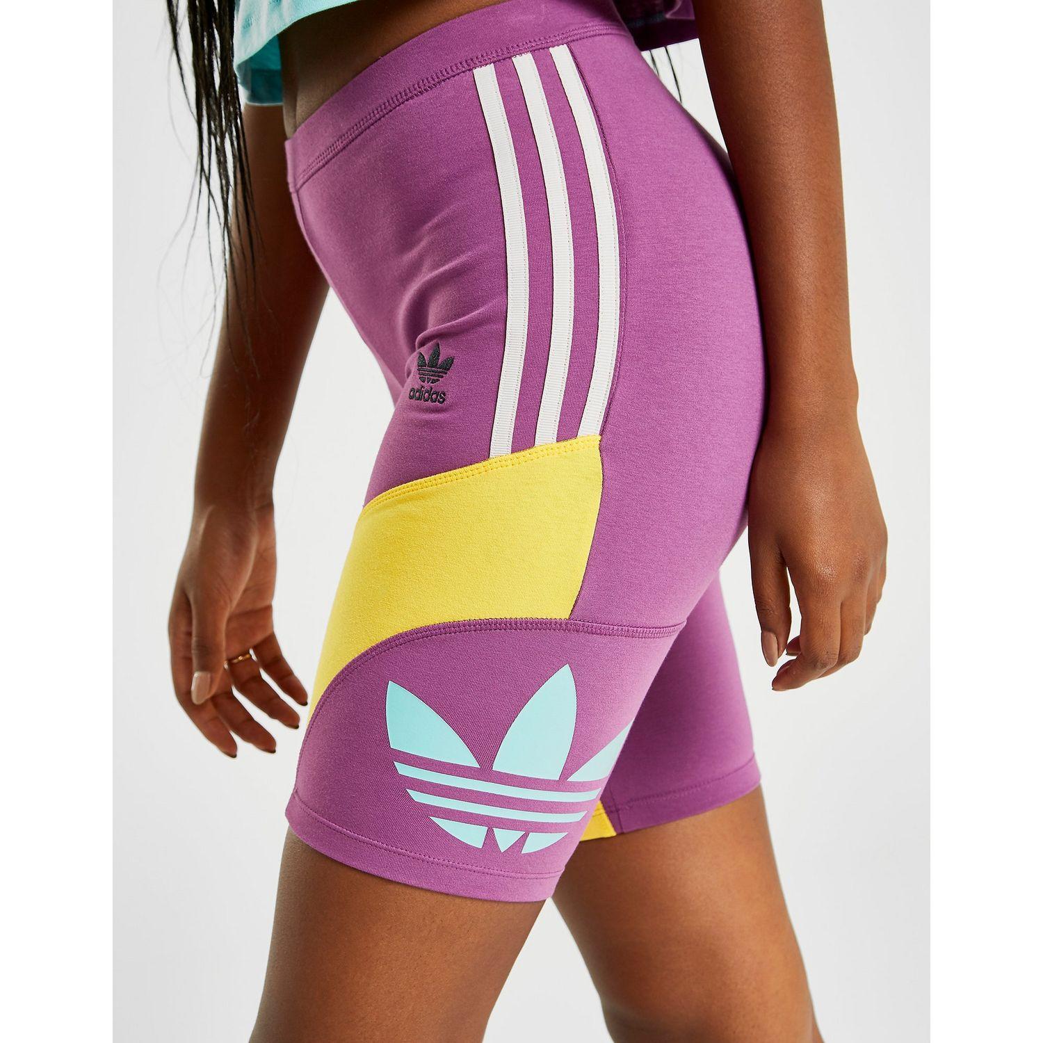 yellow adidas biker shorts