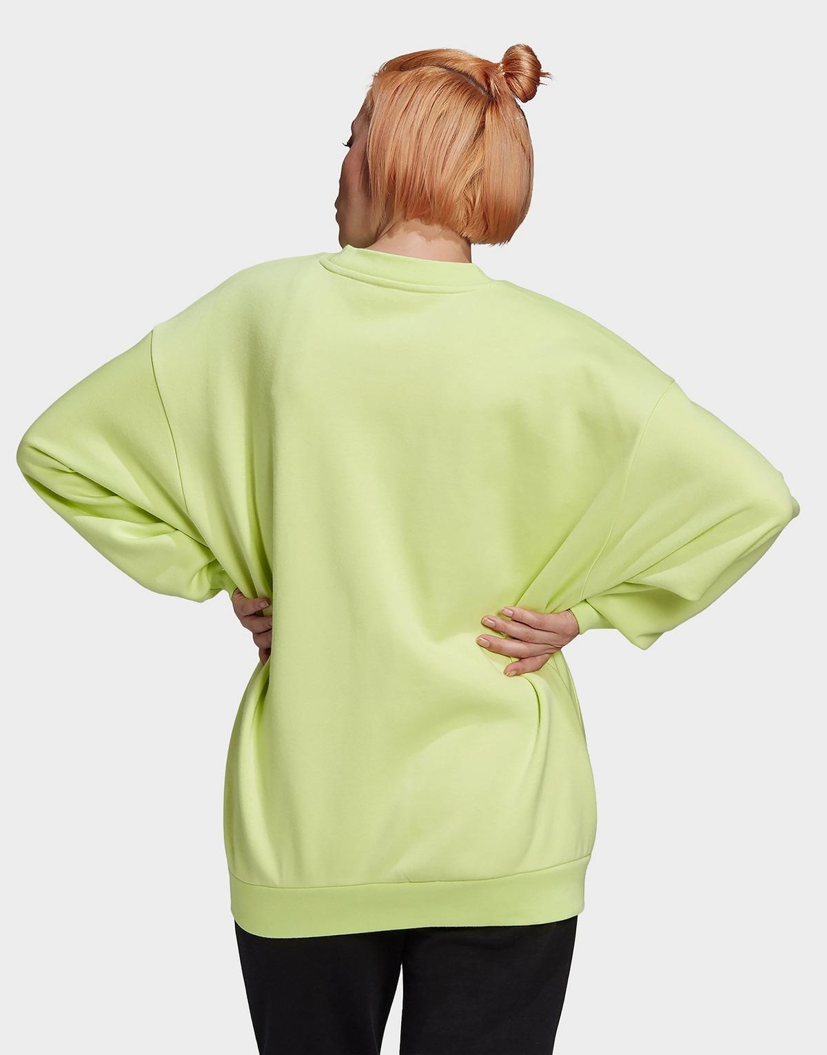 adidas Originals Fleece Oversize Sweatshirt in Yellow - Lyst