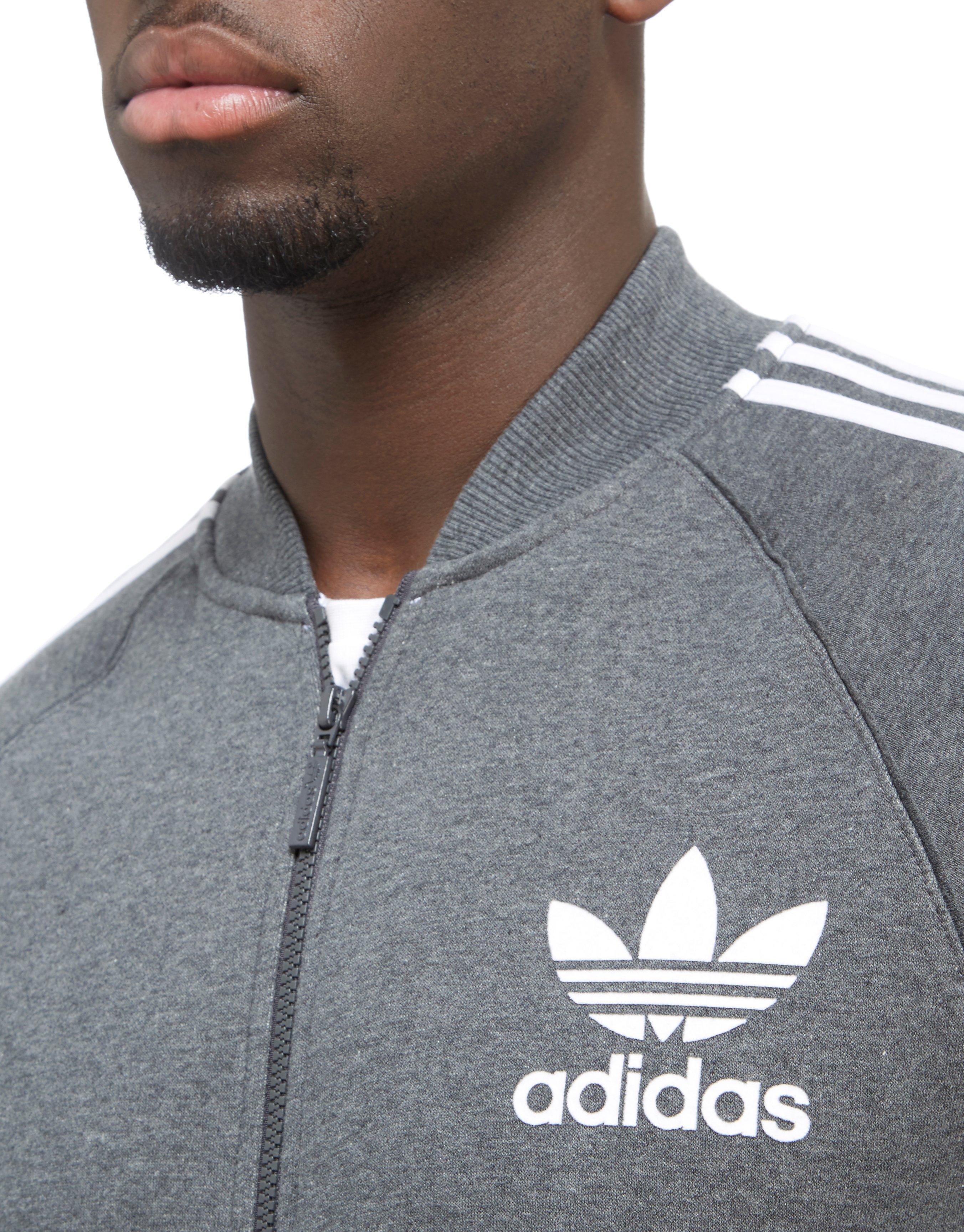 adidas Originals California Fleece Track Top in Dark Grey/White (Gray) for  Men - Lyst