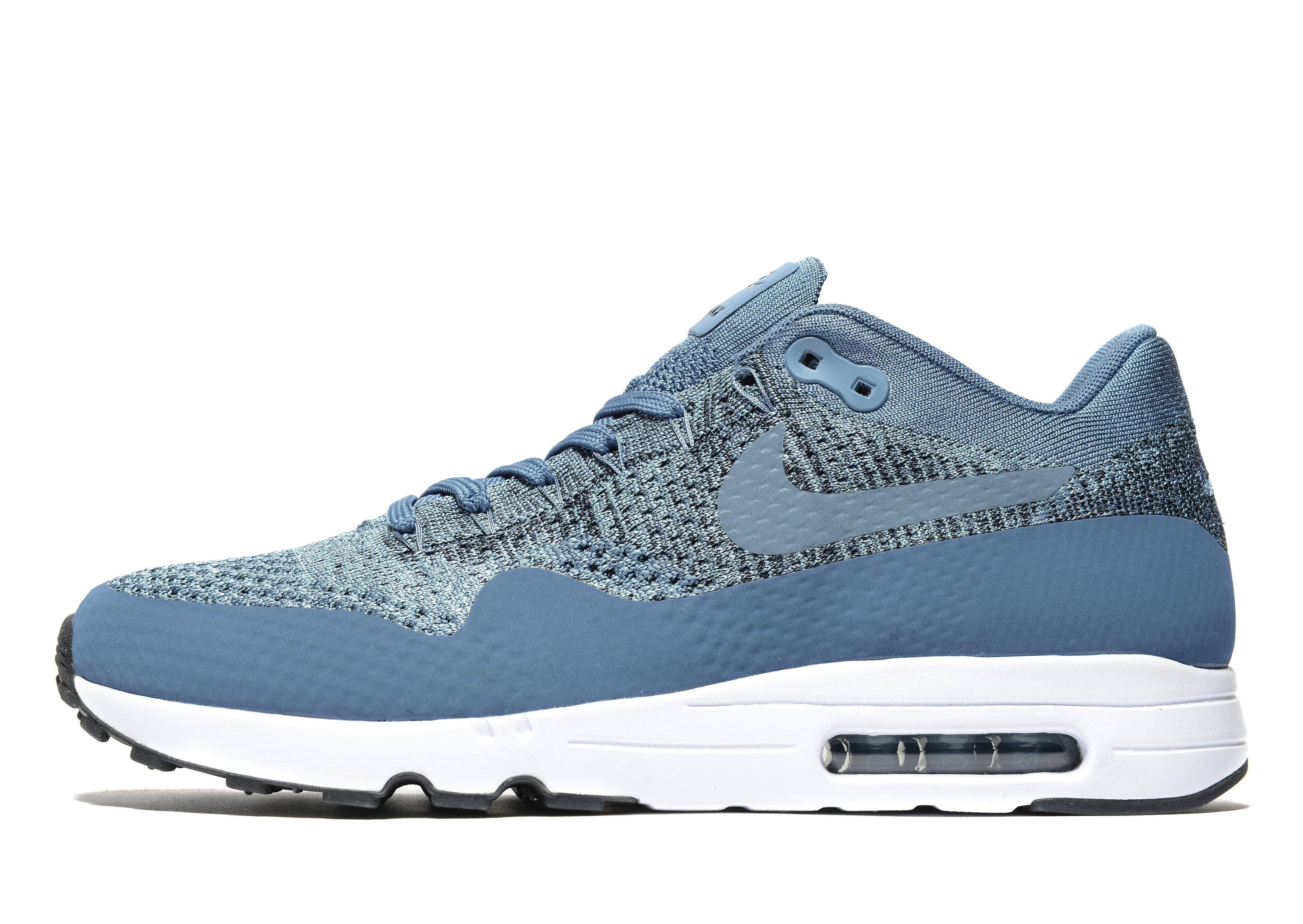 Nike Rubber Air Max 1 Ultra 2.0 Flyknit Sneakers in Blue/White (Blue