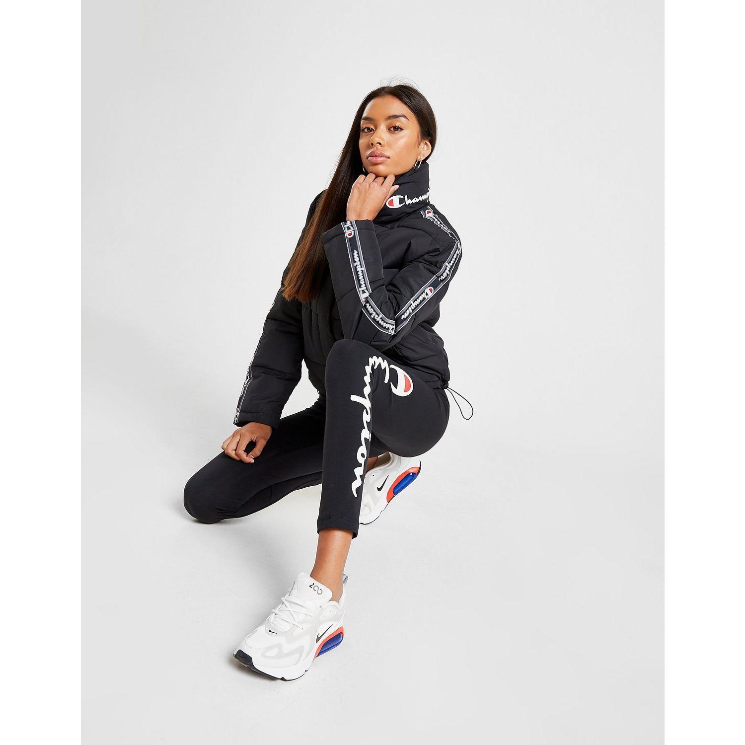 champion tape padded logo jacket