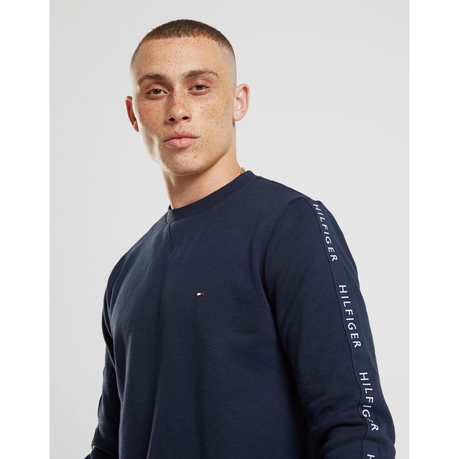 tommy hilfiger sleeve tape crew sweatshirt