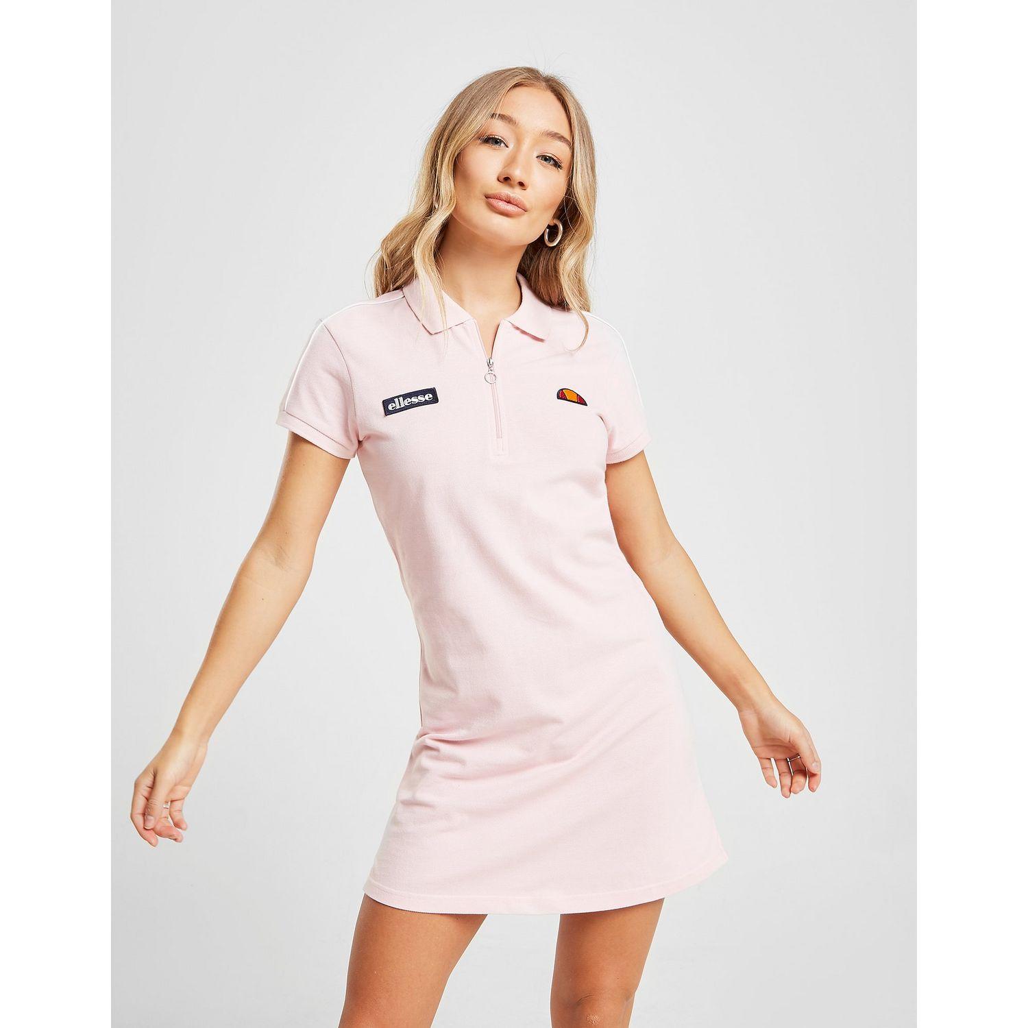 Ellesse Cotton Polo Shirt Dress in Pink 