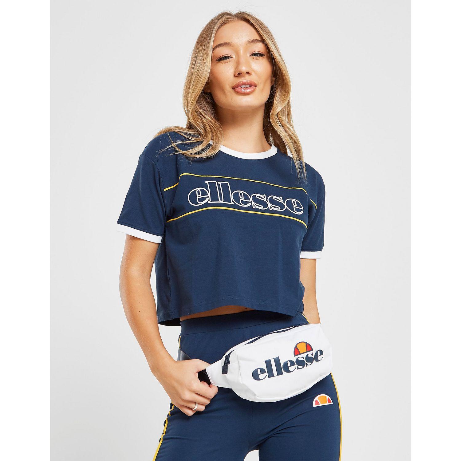 ellesse piping crop polo shirt