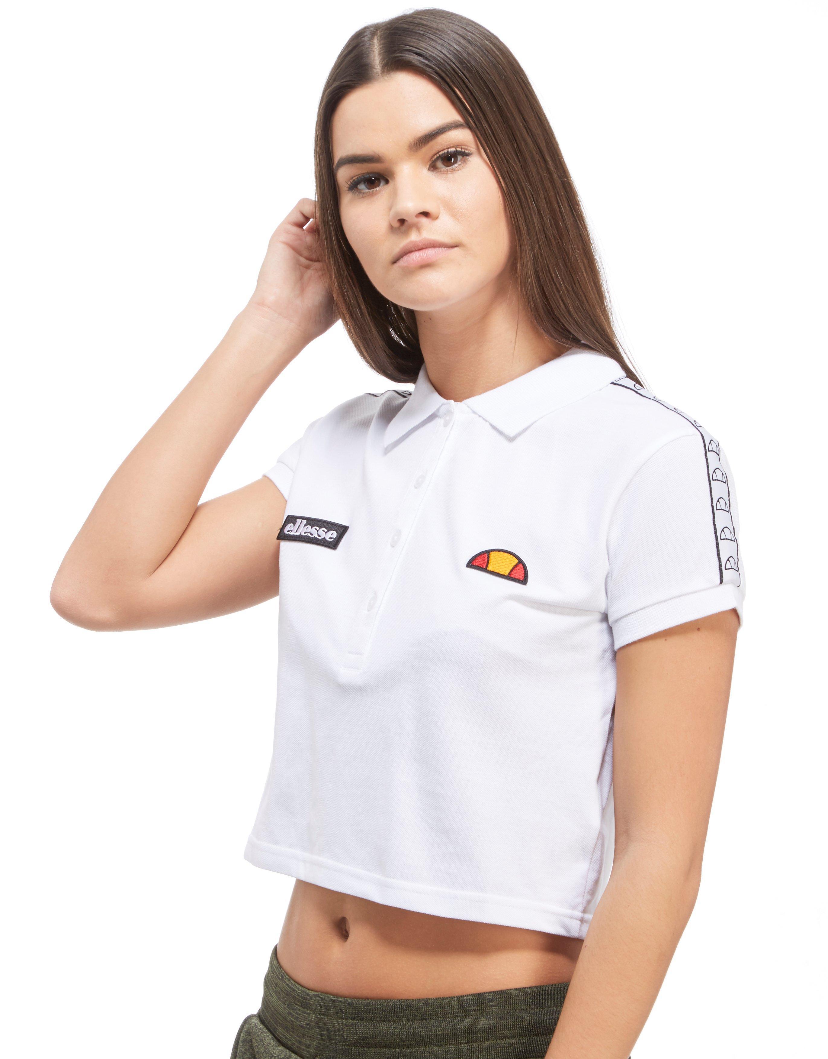 ellesse piping crop polo shirt