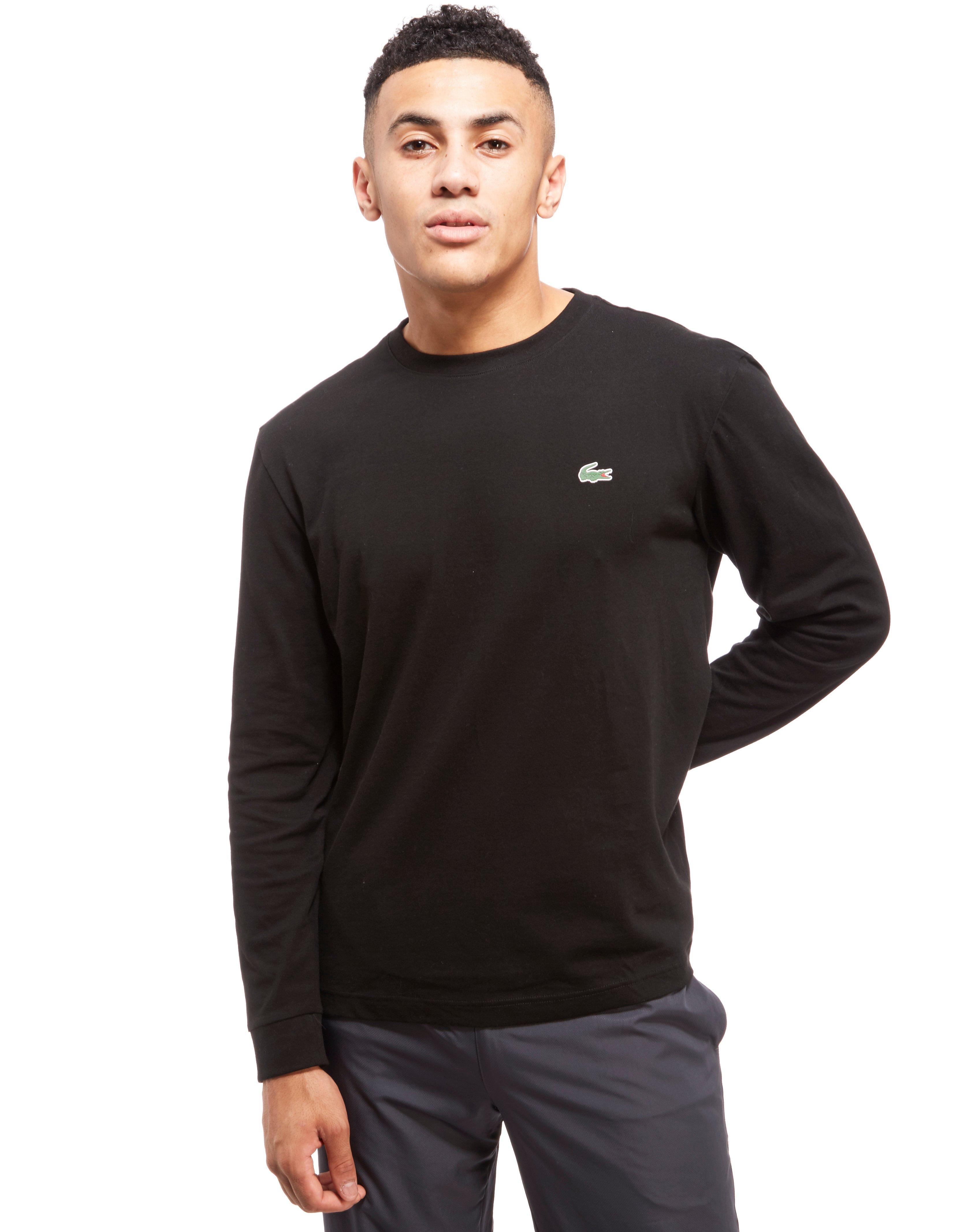 Lacoste Cotton Croc Long-sleeved T-shirt in Black for Men - Lyst