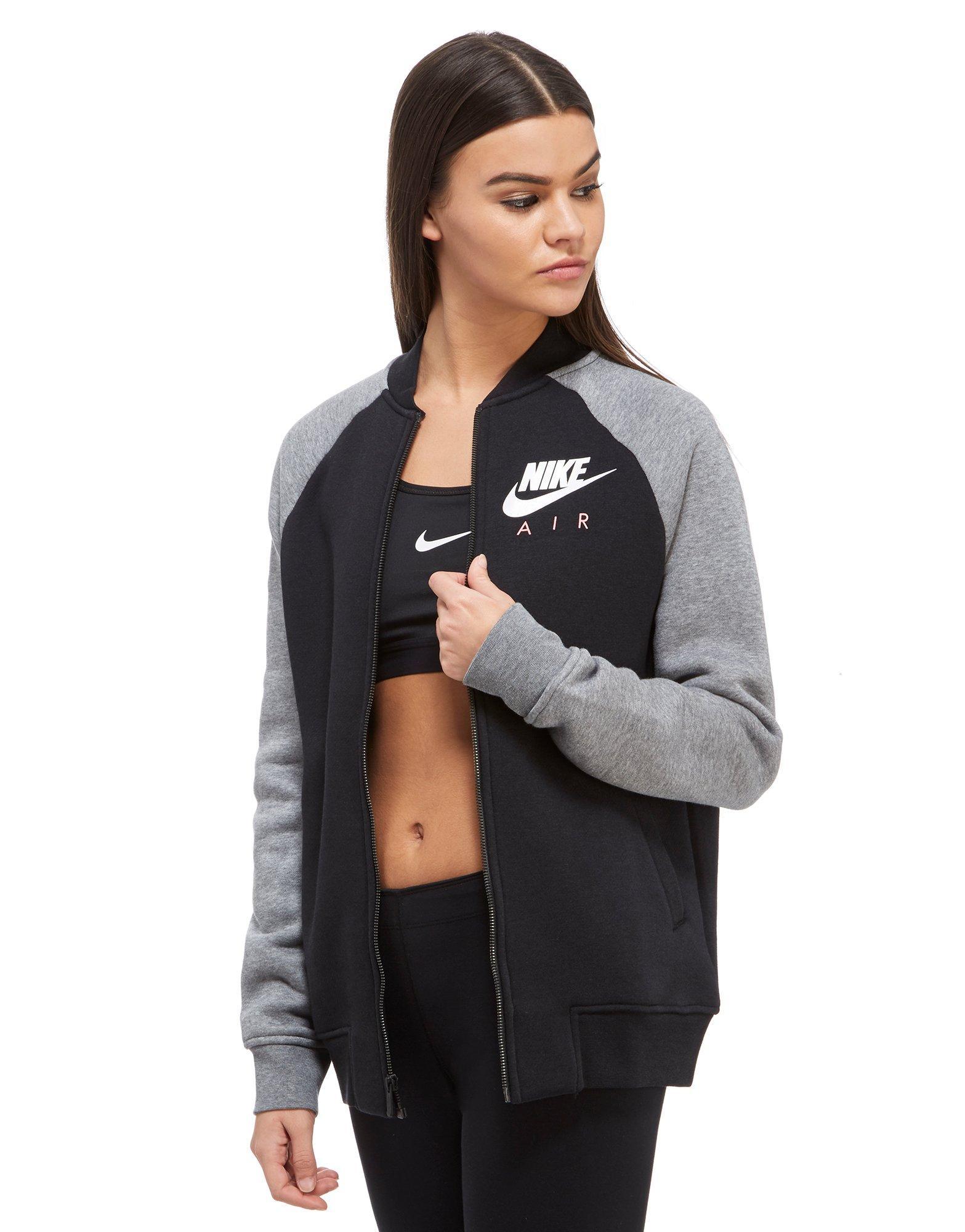 Nike Cotton Air Bomber Jacket in Black/Grey/Pink (Black) - Lyst