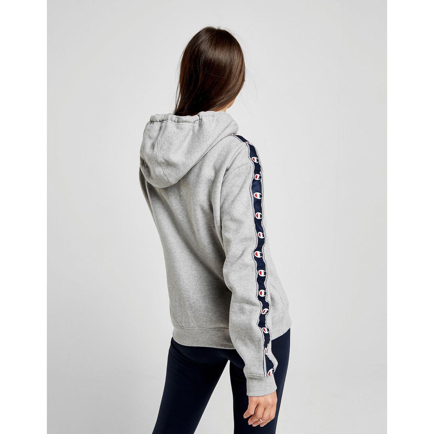 champion tape overhead boyfriend hoodie grey