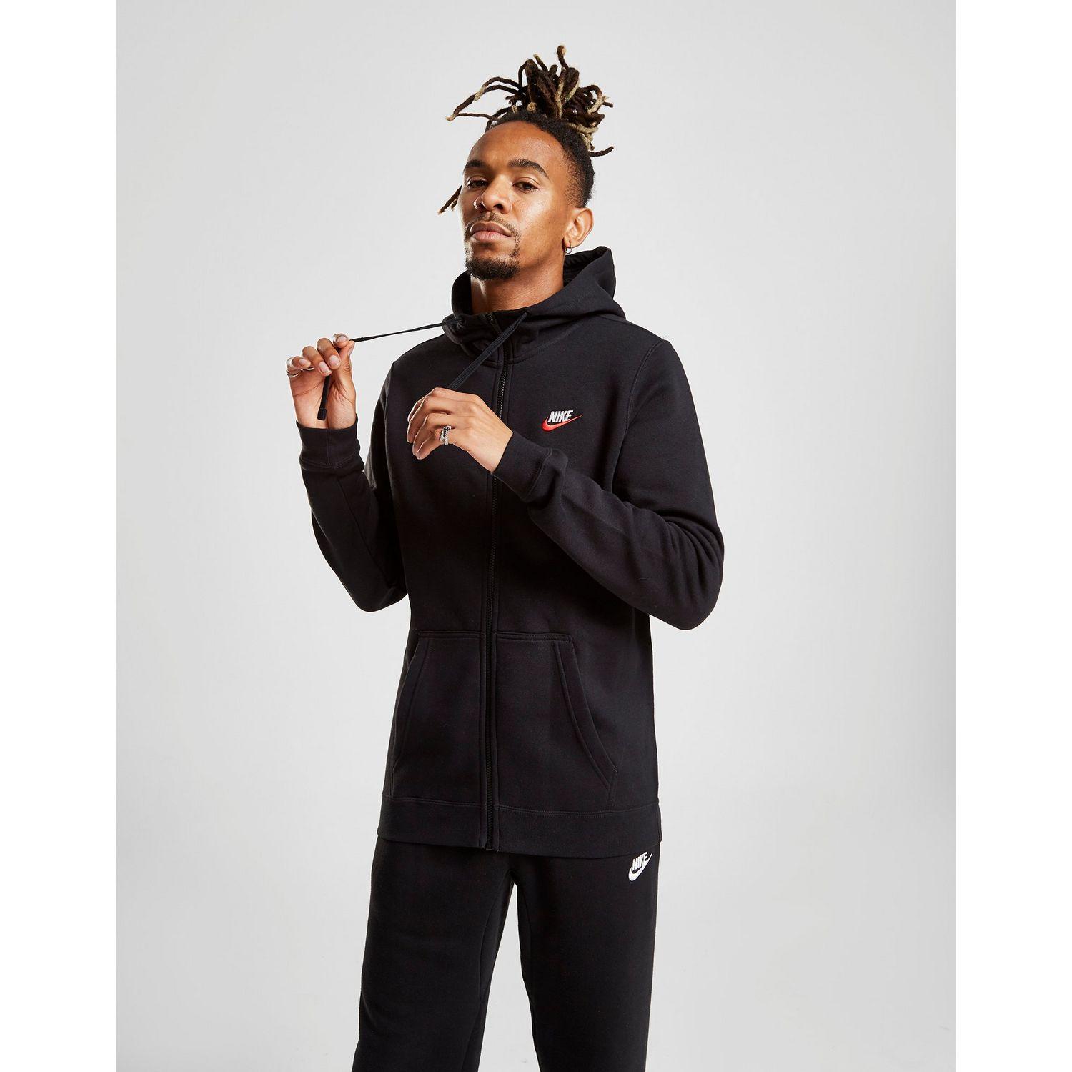 Nike Cotton Foundation Full Zip Hoodie in Black for Men - Lyst