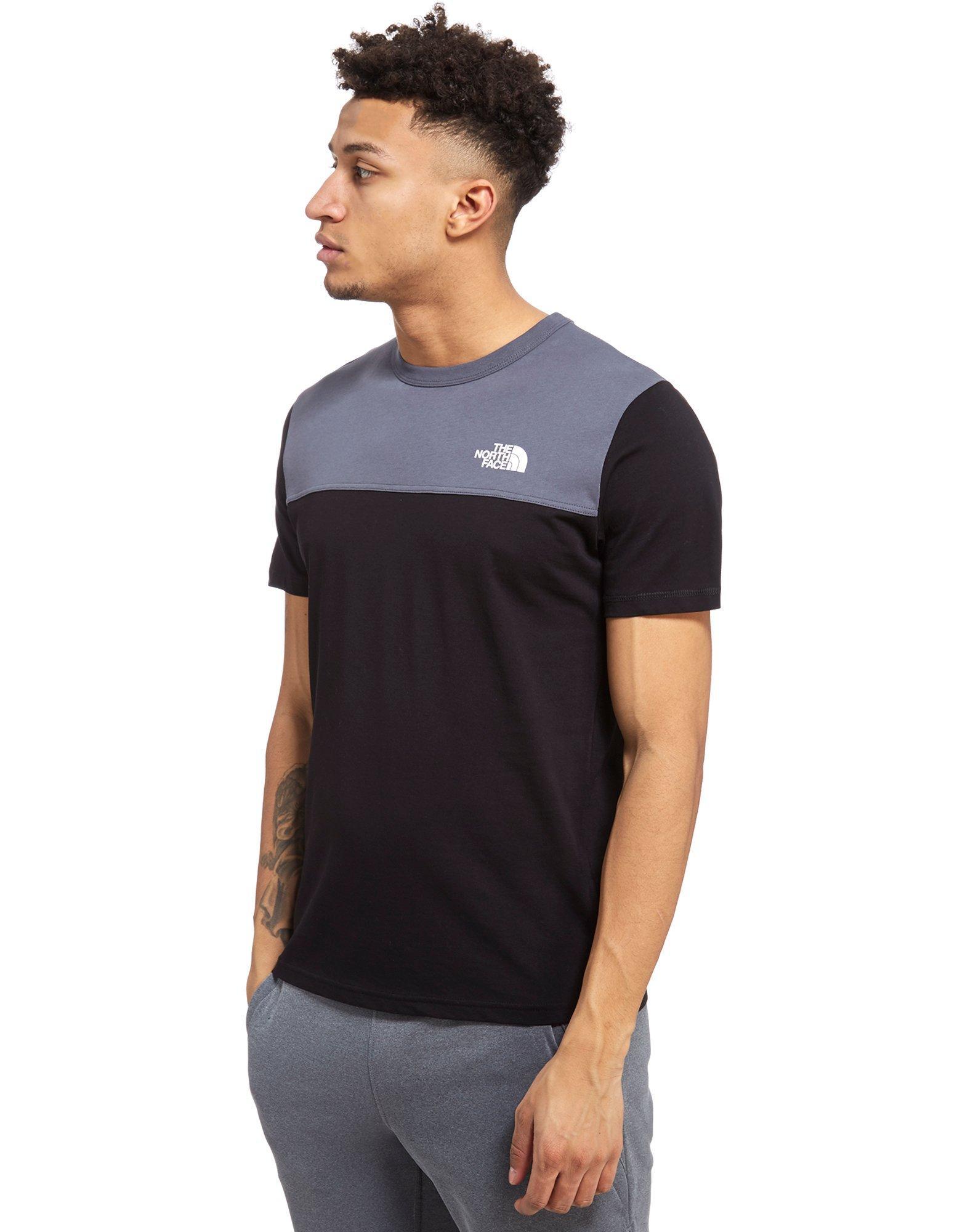 north face colour block t shirt