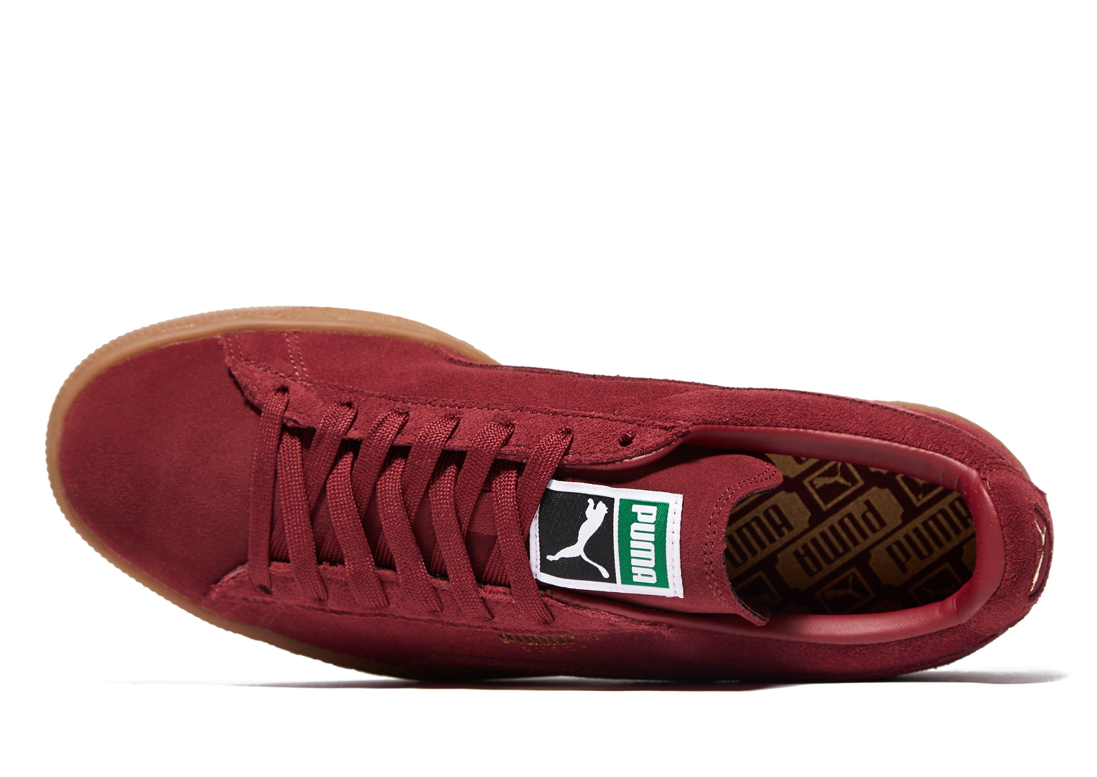 puma suede red black