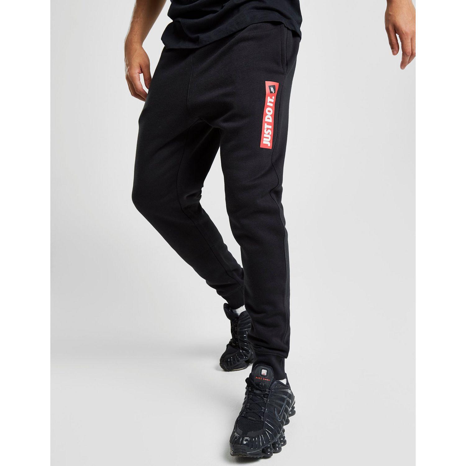 Nike Just Do It Box Logo Fleece Joggers in Black/Black (Black) for Men ...
