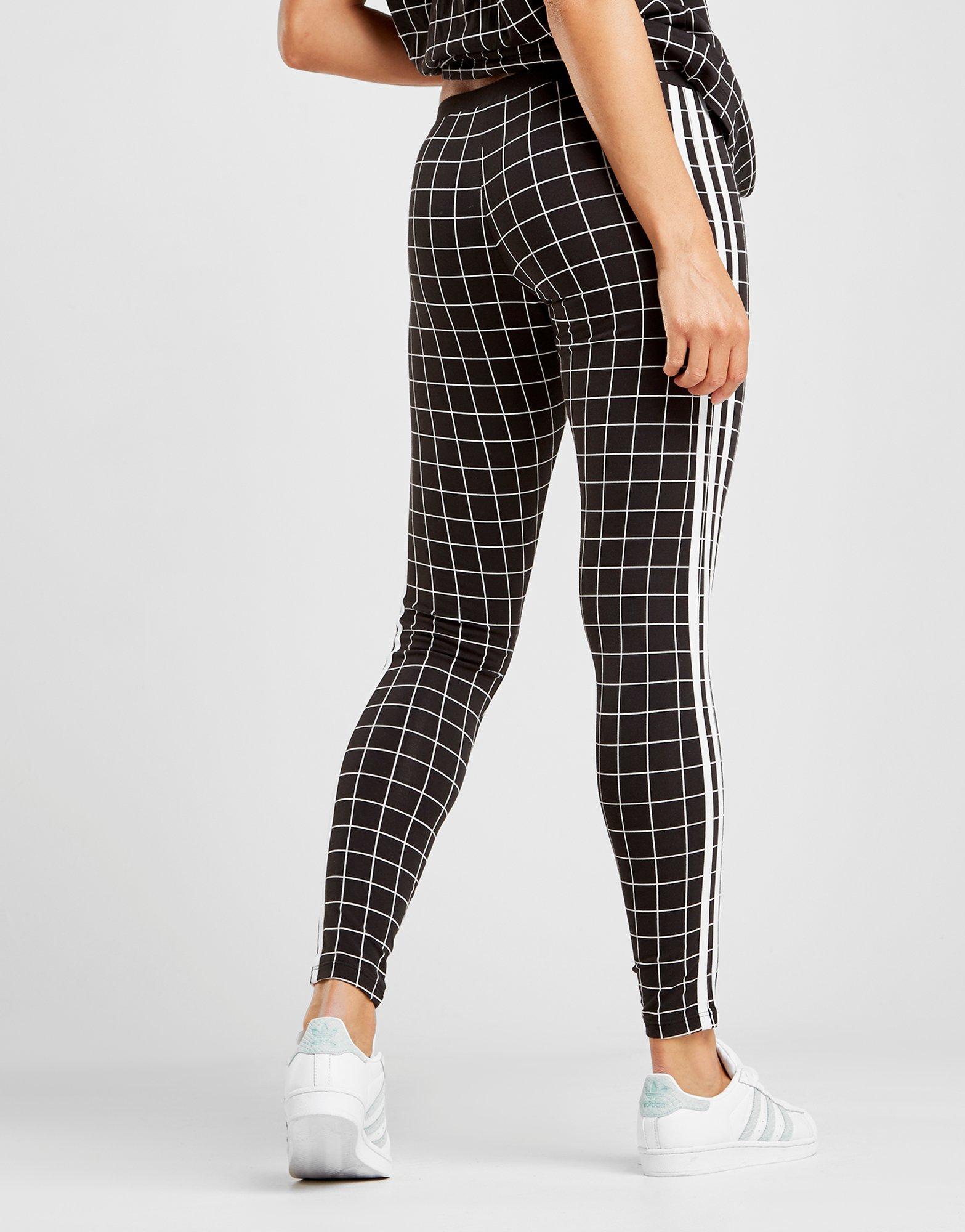 adidas originals 3 stripes grid all over print leggings