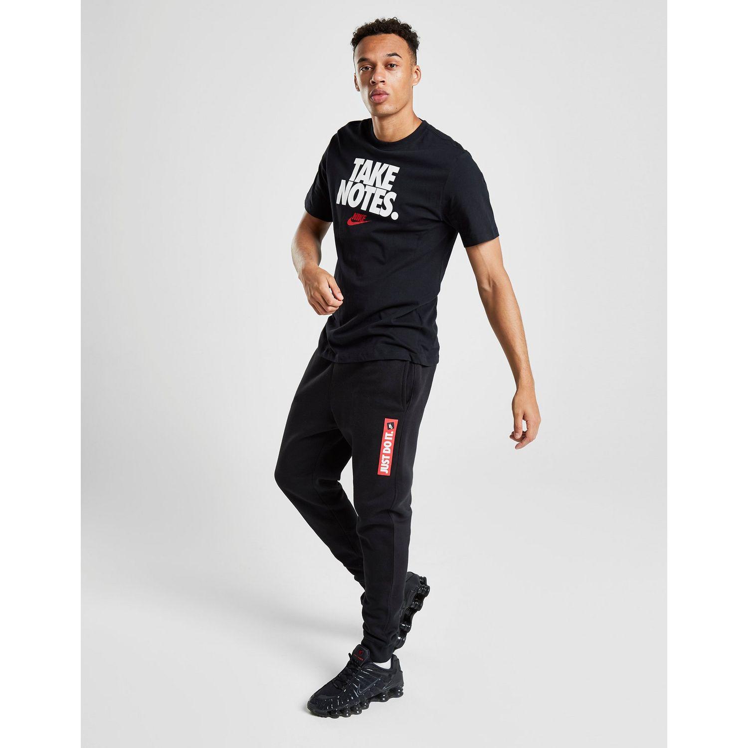 Nike Just Do It Box Logo Fleece Joggers in Black/Black (Black) for Men - Lyst