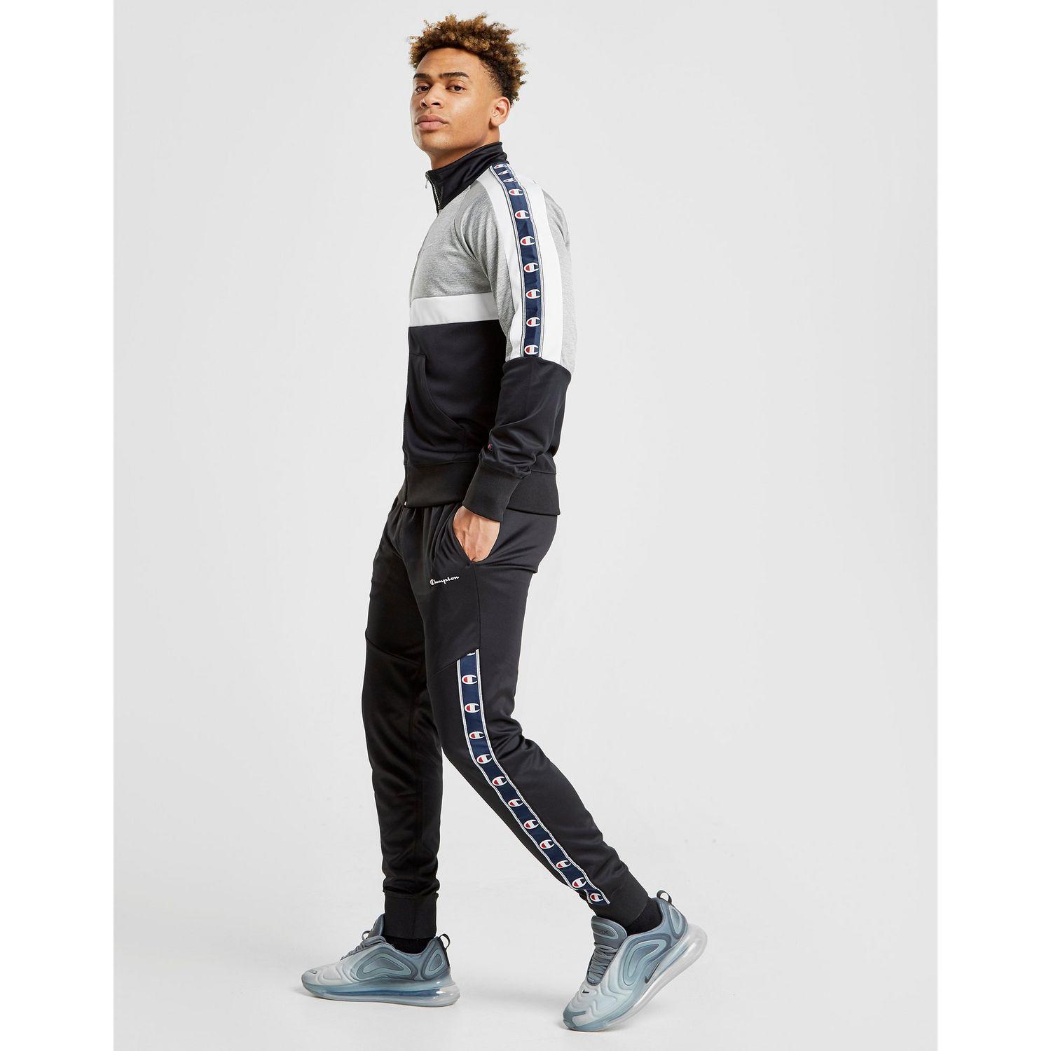 champion tape poly track pants