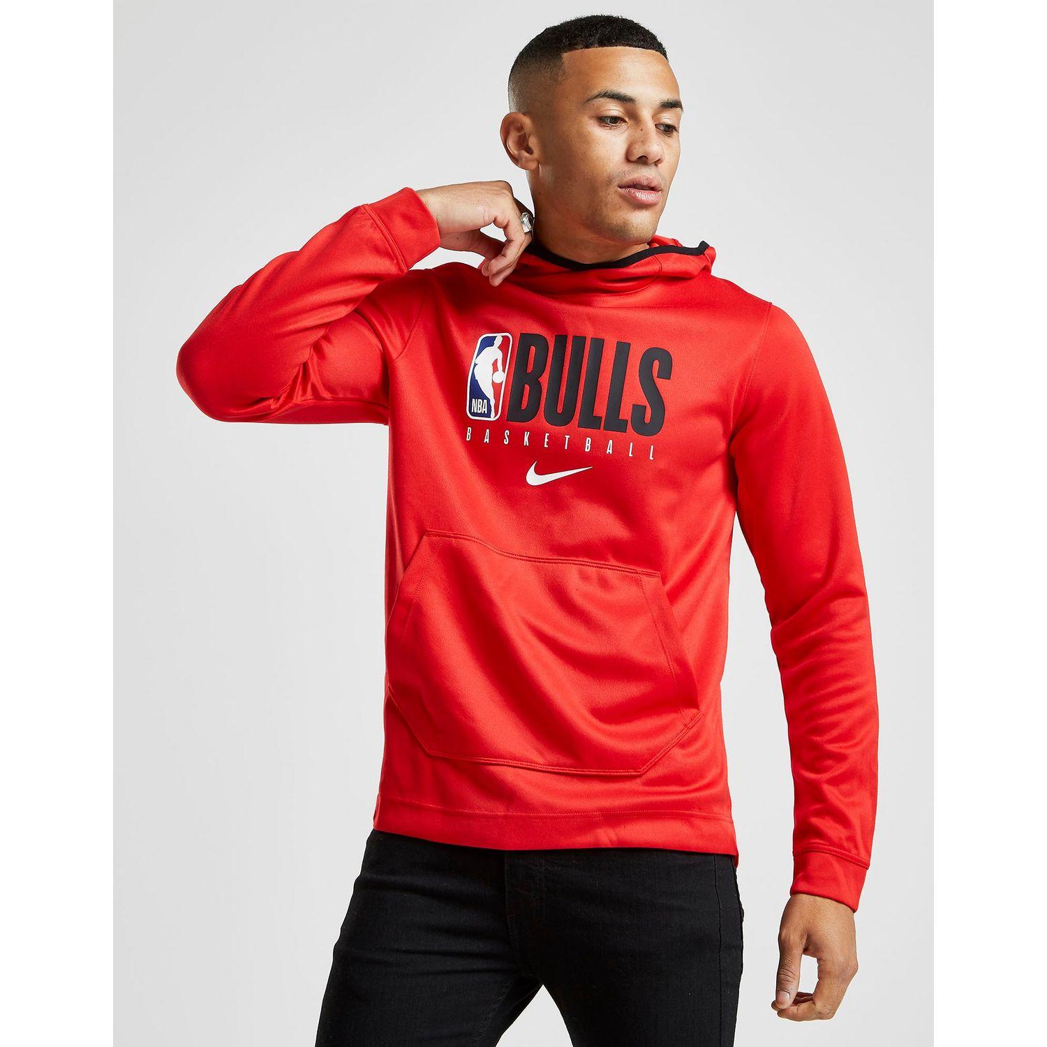 Nike Cotton Nba Chicago Bulls Pullover Hoodie In University Reduniversity Redbl Red For Men 