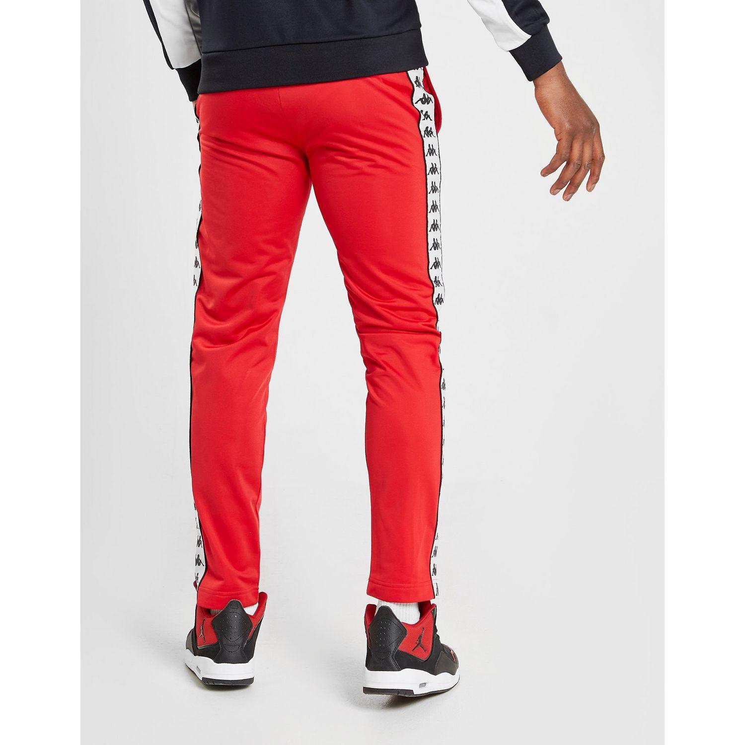 Kappa Synthetic Astoria Track Pants in Red/White (Red) for Men - Lyst