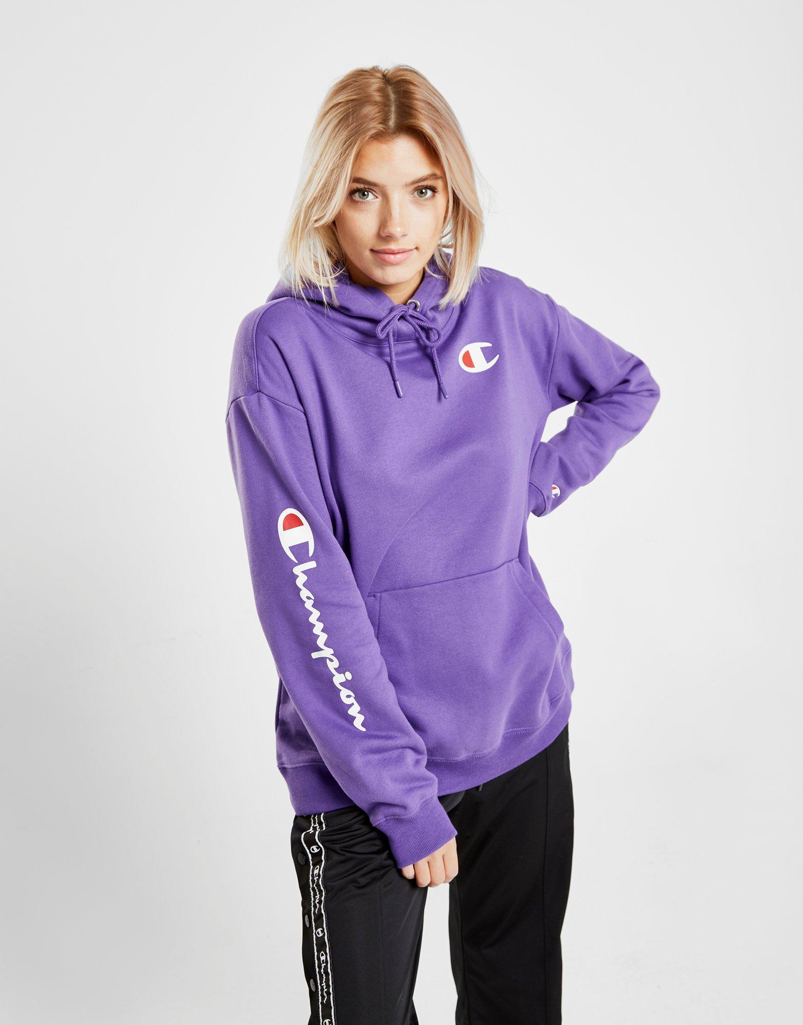 champion script sleeve boyfriend hoodie