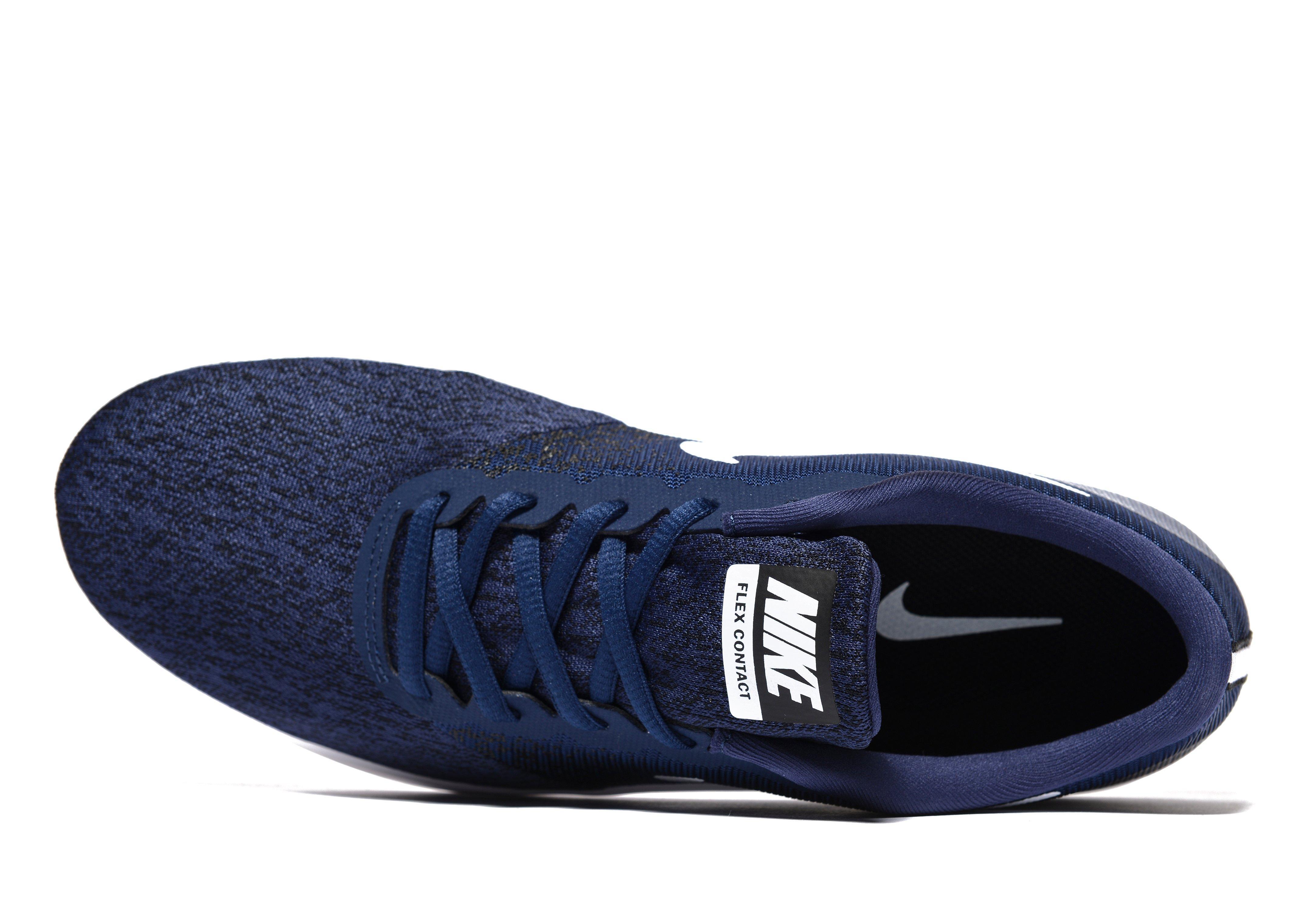 nike flex contact navy blue running shoes